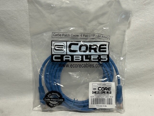 10 Ft Cat5e Ethernet Network Patch Cable UTP RJ45 24AWG 350Mhz LAN FAST SHIPPING