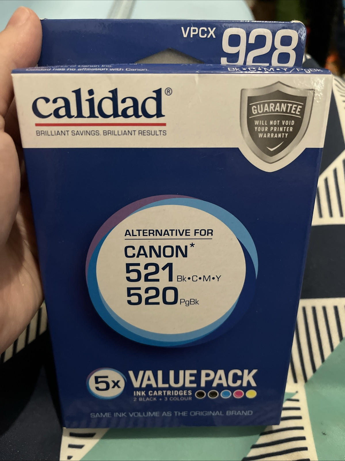 Calidad Printer Ink Cartridges Alternative for Canon 521 + 520 x 5 Value pack