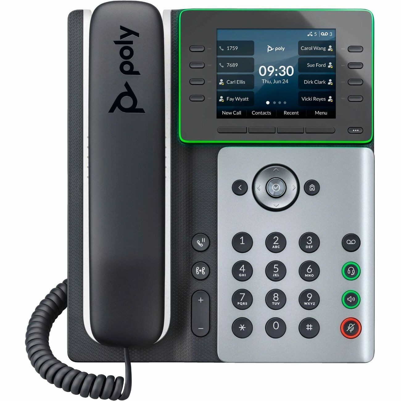 Hewlett Packard 82M89AA Poly Edge E350 IP Phone Black Wi-Fi Bluetooth