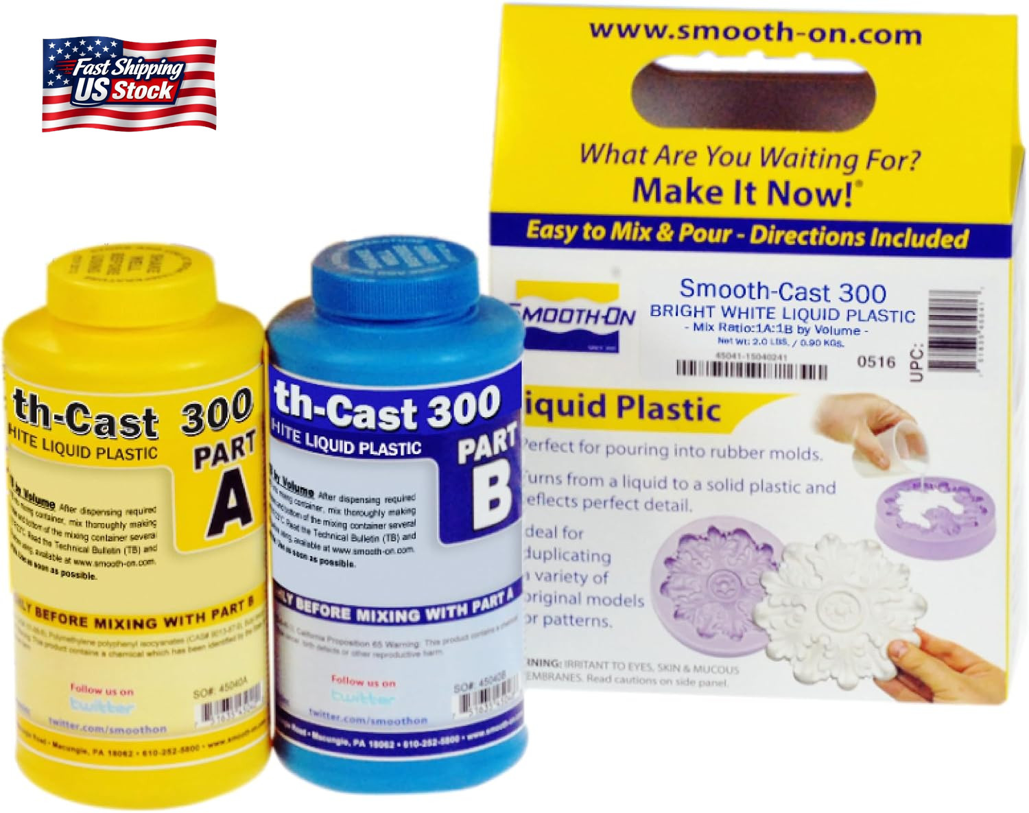 Smooth-Cast 300, Bright White, Ultra Low Viscosity Liquid, Pint Unit