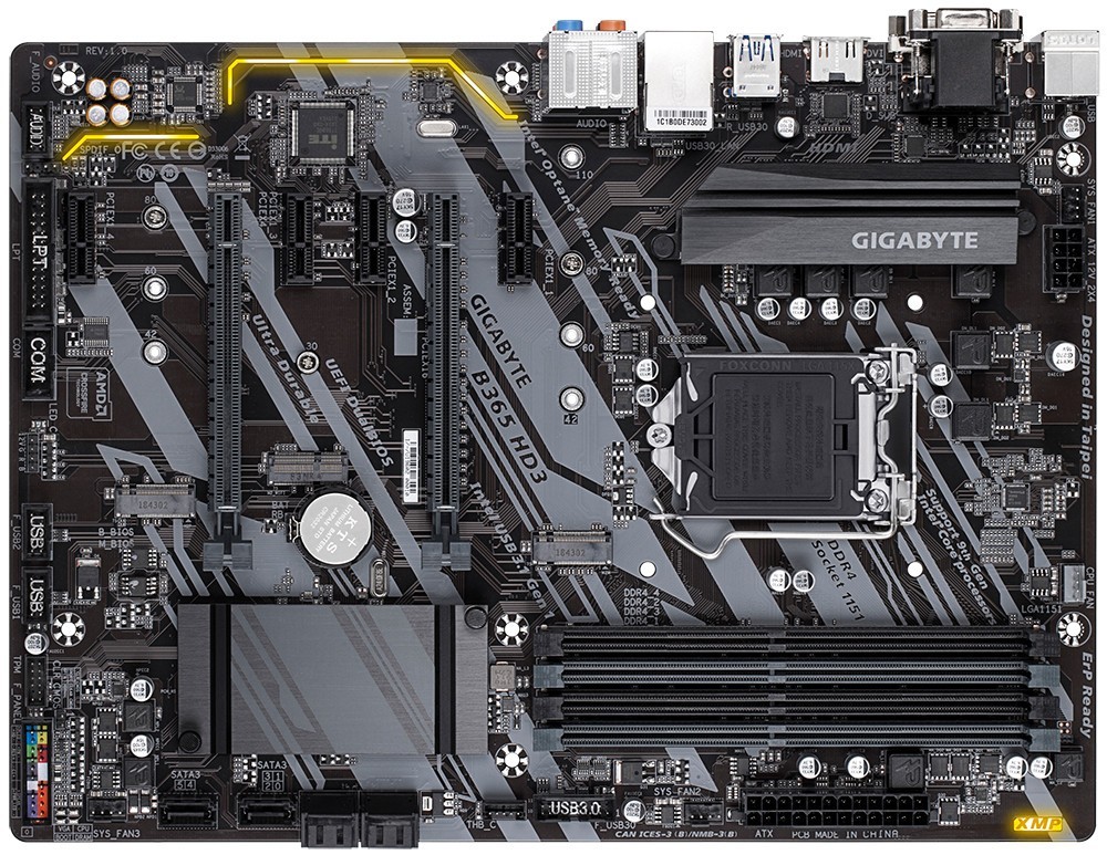 GIGABYTE B365 HD3 Motherboard Intel B365 LGA 1151 DDR4 ATX M.2 VGA DVI Core