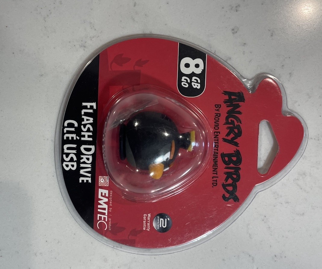 EMTEC Angry Birds 8GB Flash Drive Black Bird Matilda Brand New Sealed
