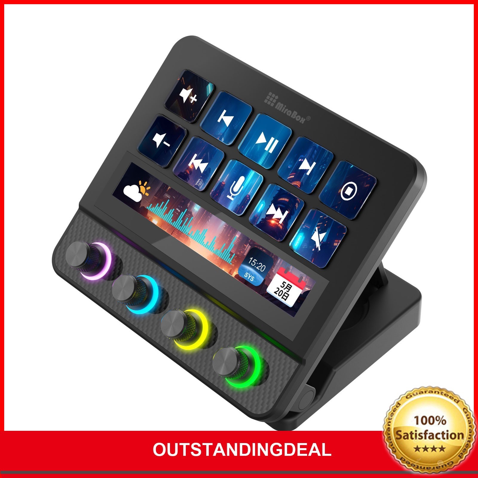 MiraBox N4 Pro Stream Deck Visual Custom Keyboard with RGB Knob & Touch Bar os67
