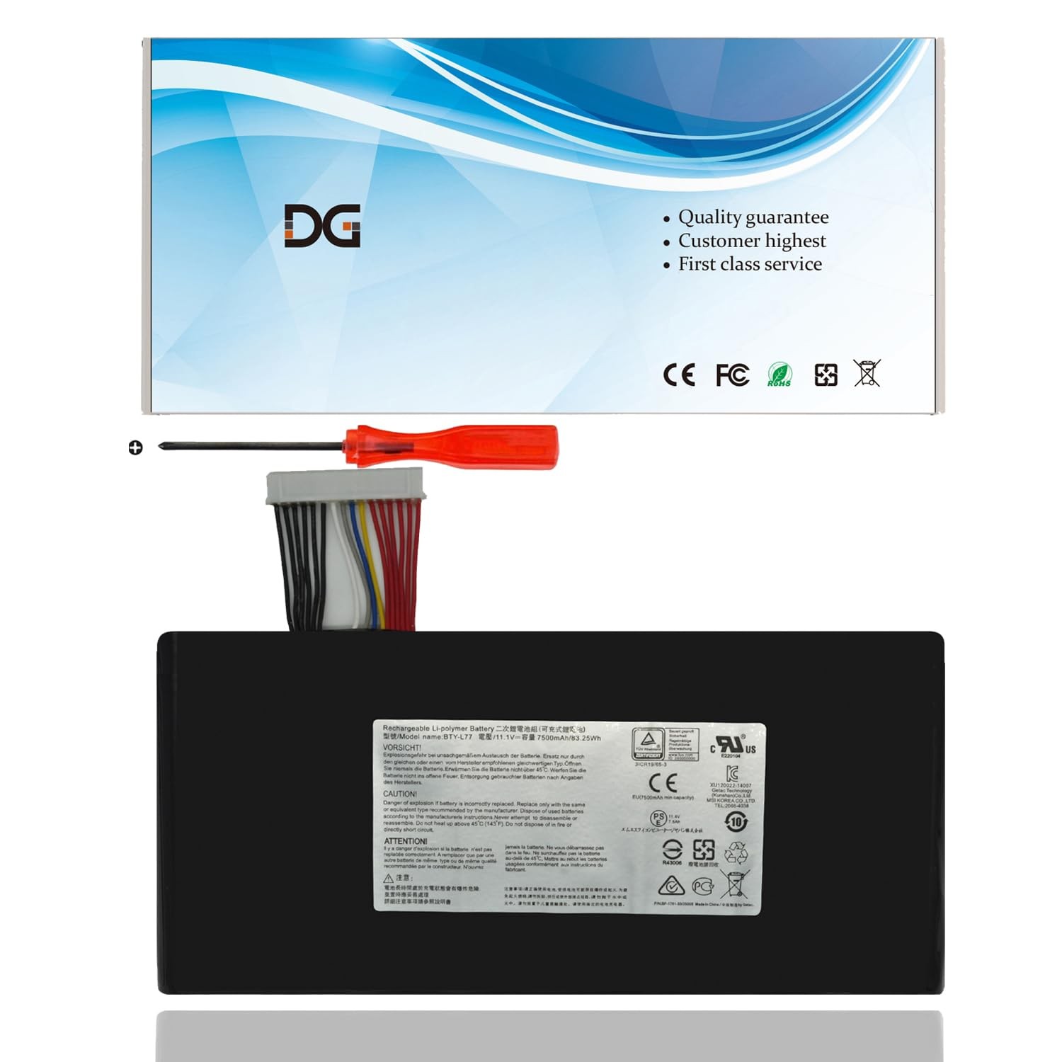 New BTY-L77 Laptop Battery for MSI GT72 2QD 2QE 2PE 6QE GT72S 6QF 6QD GT72VR ...