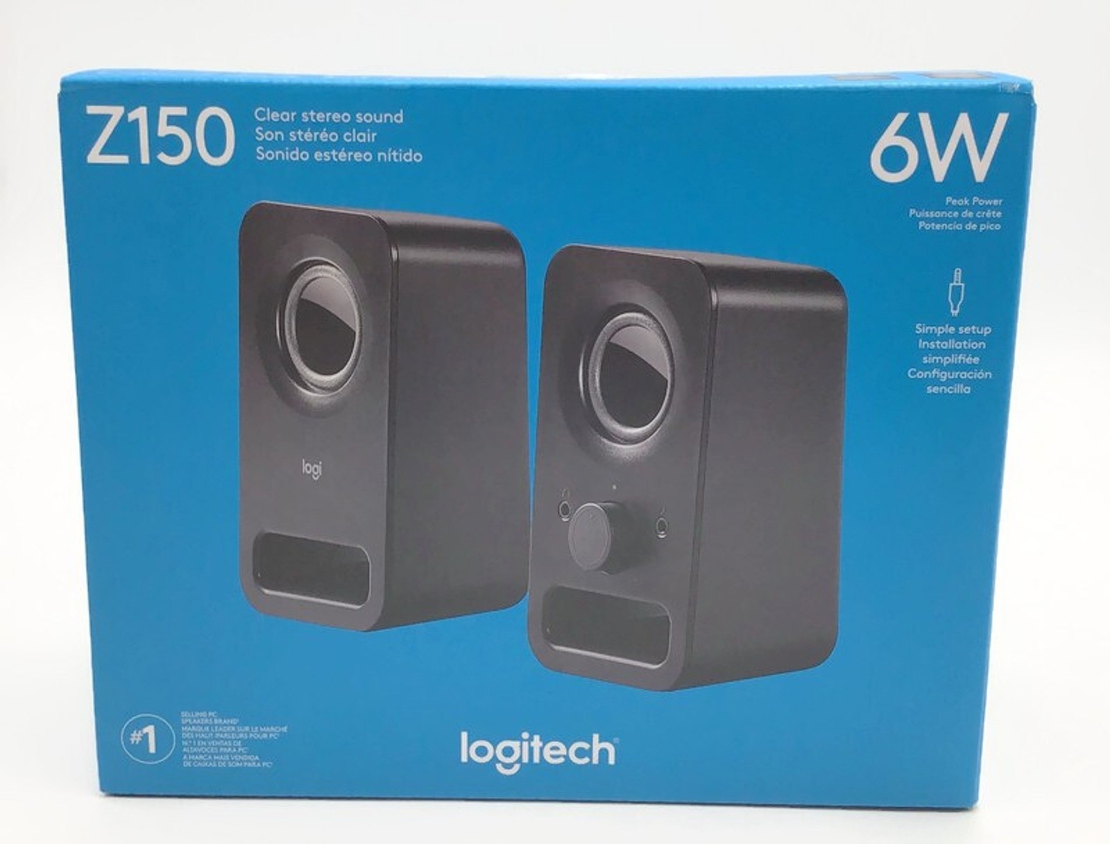 Logitech Z150 Multimedia Speakers Black Stereo Sound 6W Pair New Sealed