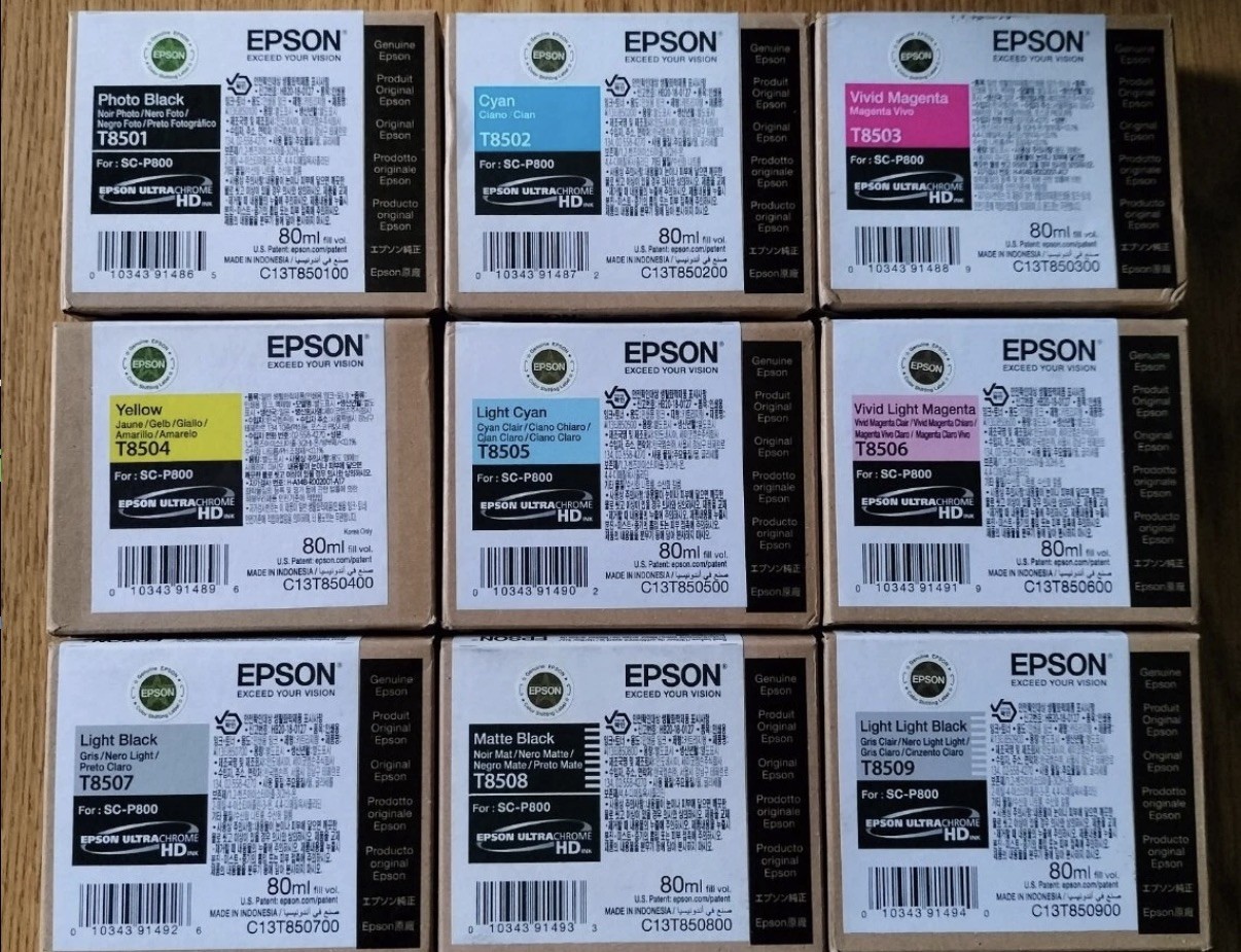 2022/2024 NEW 9 SET GENUINE EPSON SC-P800 HD INKS 80ml 8501/8503/8505/8507/8509
