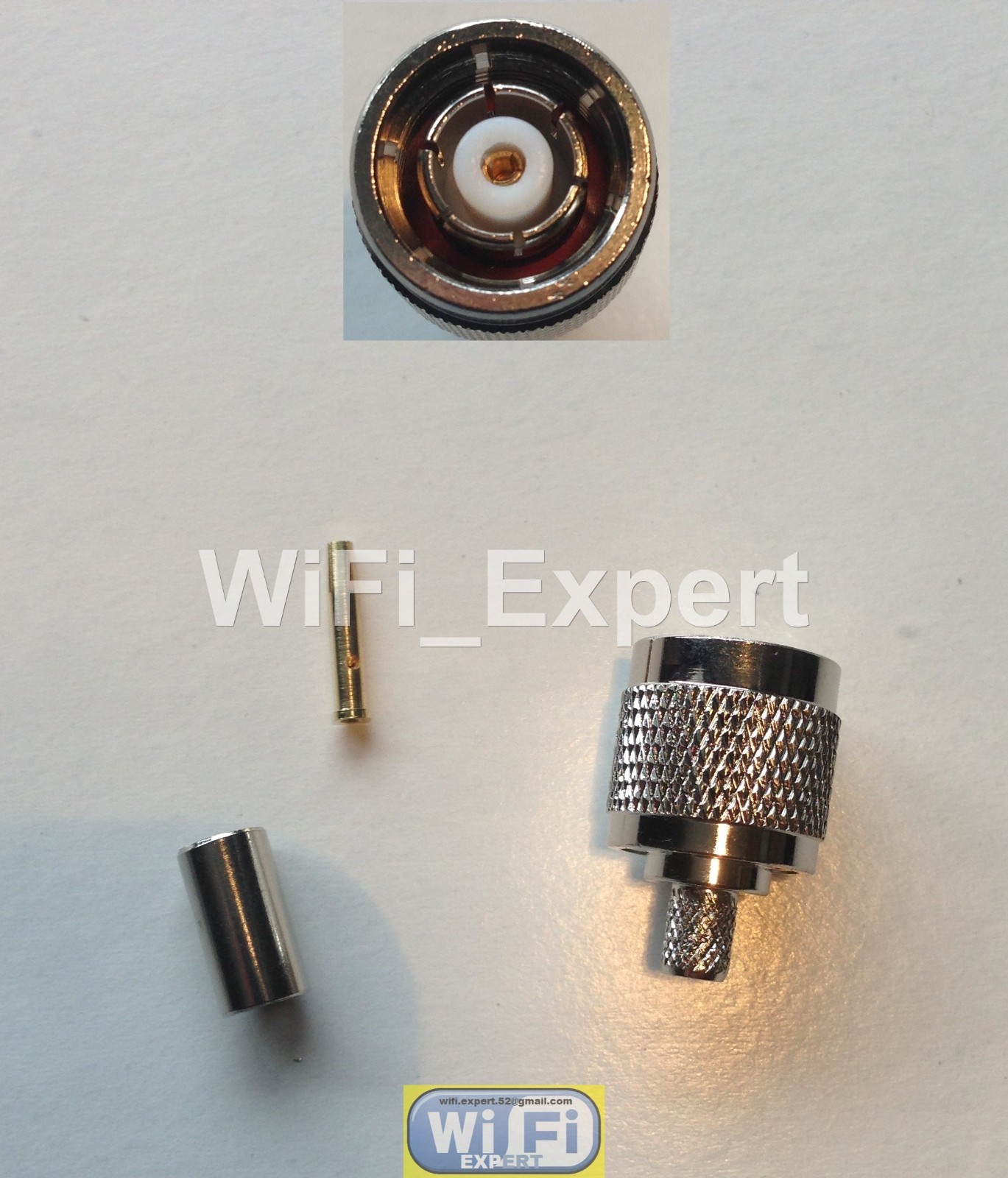 RP-TNC Male plug crimp for RG58 RG142 RG400 LMR195 cable RF Cable Connector USA