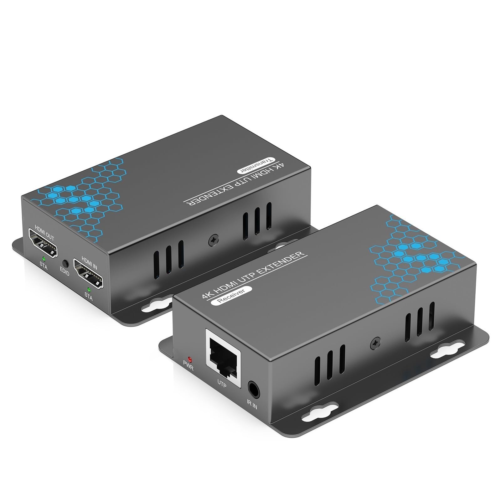 4K HDMI Extender Over Ethernet CAT5 CAT6 CAT7 Upto 230FT, with IR, Loop Out, POC