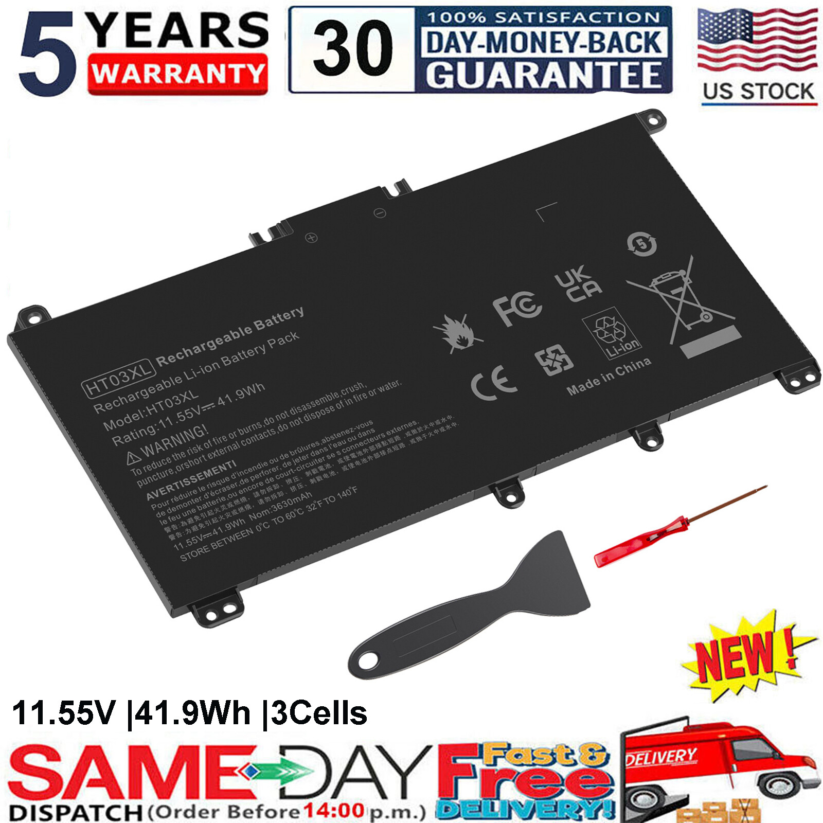 ✅LOT 1-50 HT03XL Battery for HP Pavilion L11421-2C2 L11119-855 15-CS 15-DA NEW