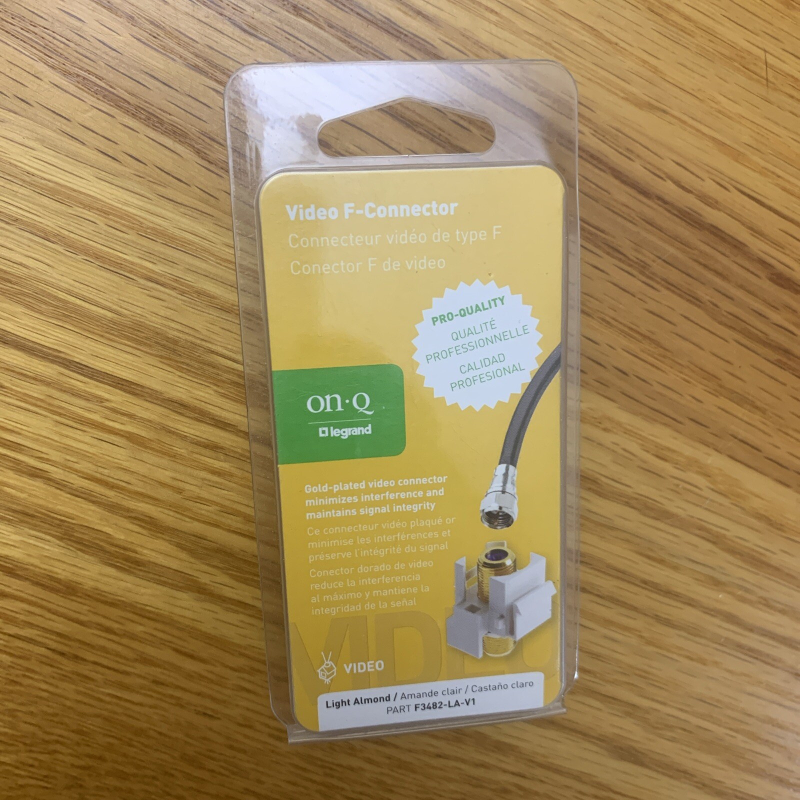 On-Q Legrand Video F-Connector (F3482-LA-V1) Light Almond , Brand New in Package