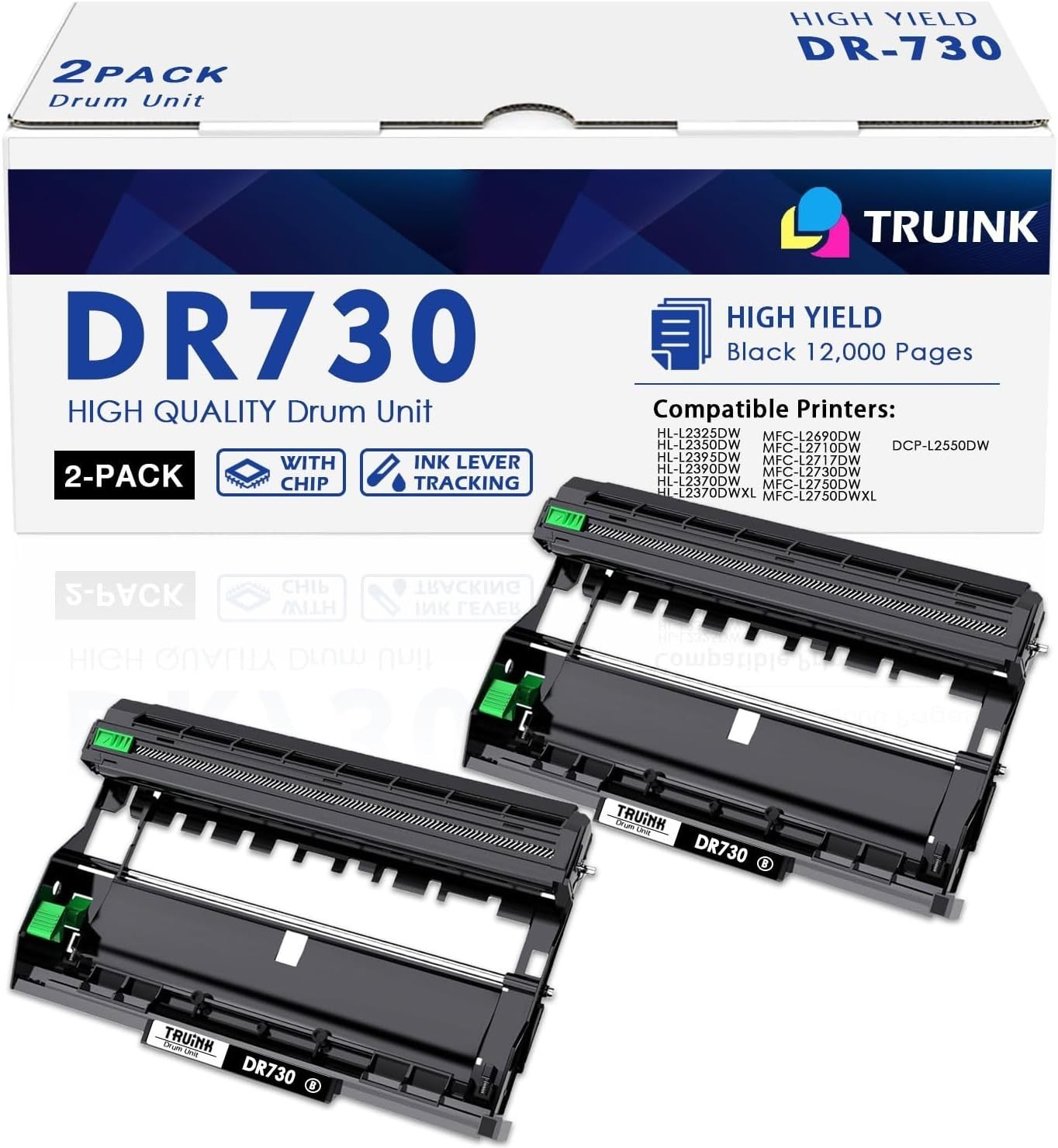 2PK DR730 DR-730 Drum Unit Compatible For Brother MFC-L2710DW MFC-L2750DW TN760