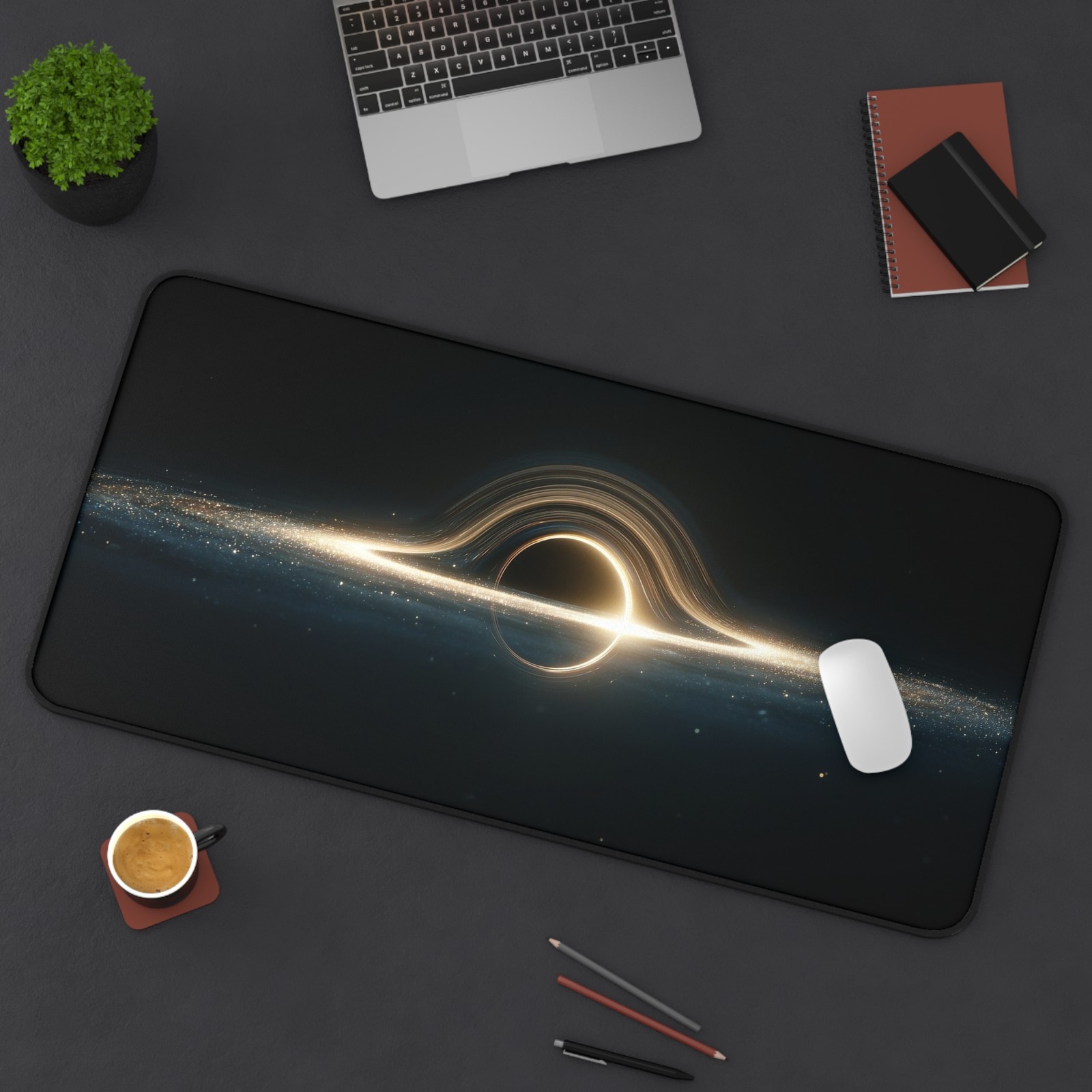 Glowing Black Hole Desk Mat | Space Galaxy Astronomy Mousepad