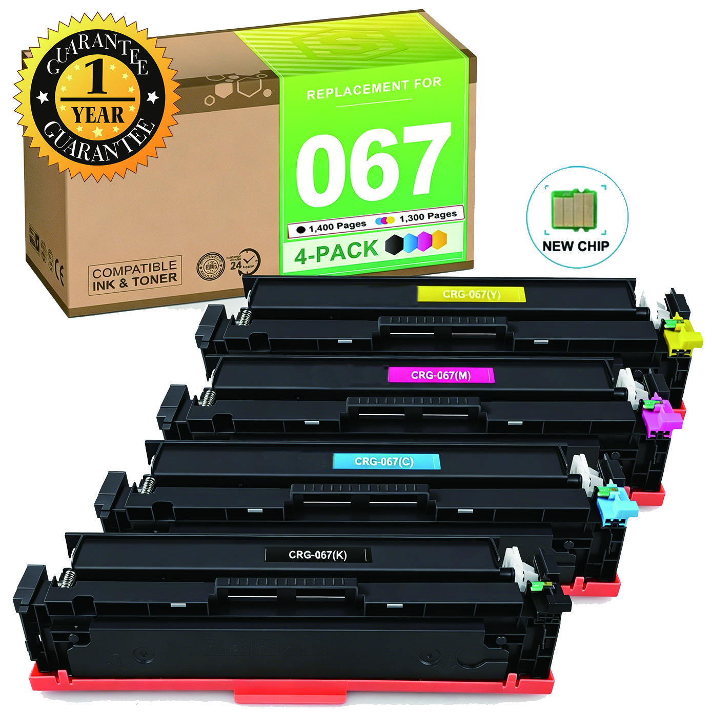 4PK CRG-067 Toner Cartridge Compatible For Canon 067 MF656cdw MF654cdw lbp632cdw