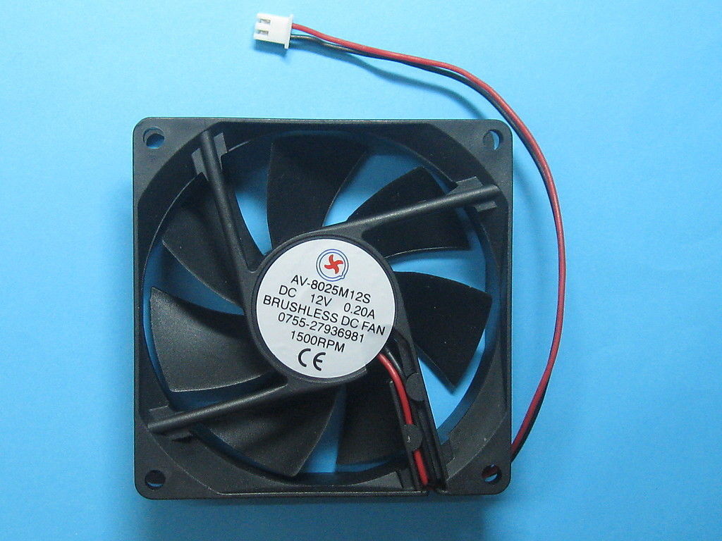 6 pcs Brushless DC Cooling Fan 12V 8025S 7 Blades 80x80x25mm 2pin Sleeve Bearing
