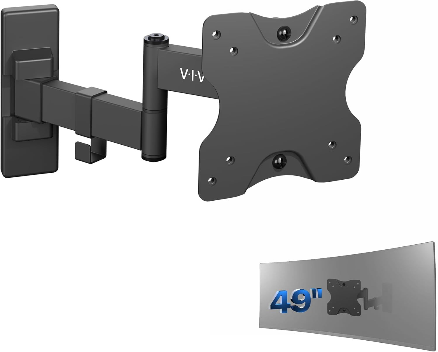 VIVO Full Motion Ultrawide Monitor Wall Mount, Fits Ultra-Wide Screens up to 49