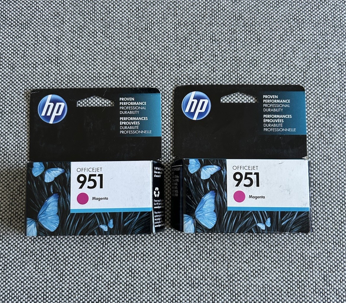 2 New Sealed Box HP 951 Magenta CN051AN Old Stock "2 for 1"