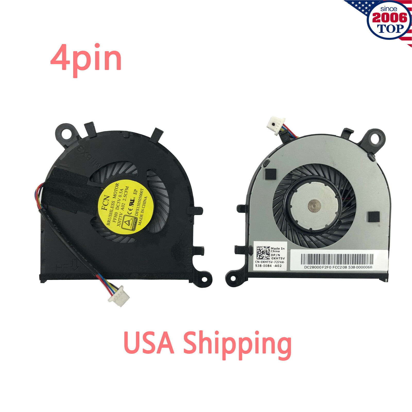 New CPU Cooling Fan for Dell XPS 13 9343 9350 9360 9530 XHT5V DC28000F2F0