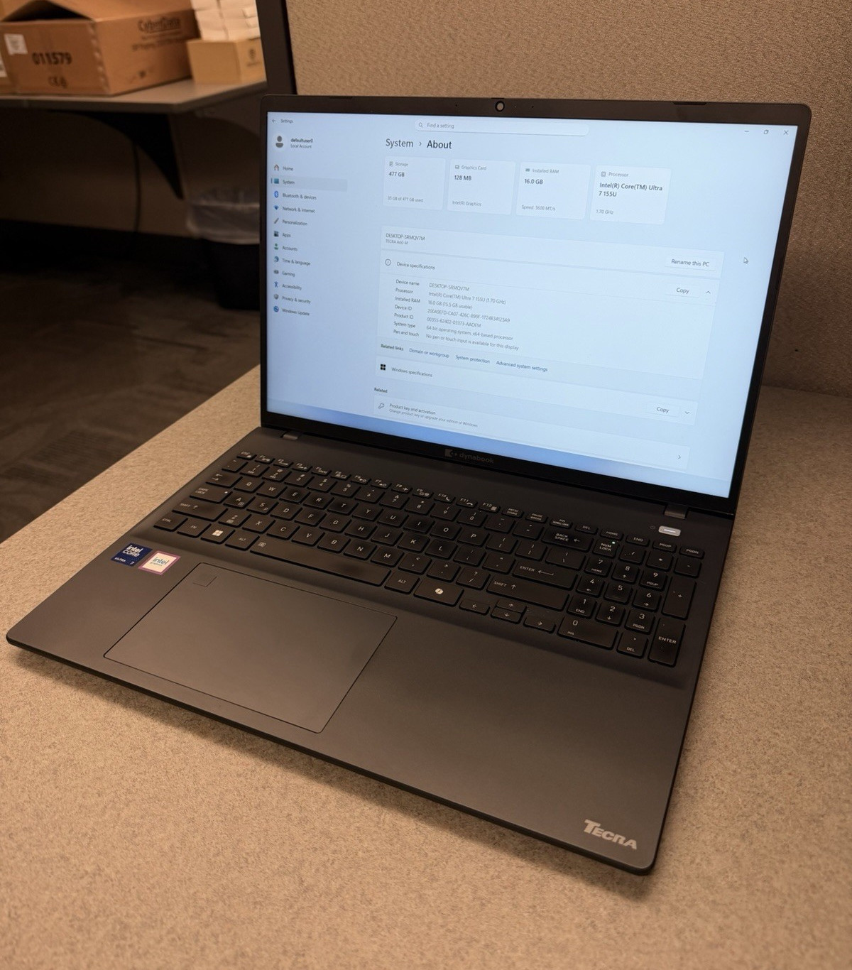 Dynabook Tecra A60-M 15.6" Ultra 7 155U 16GB 477GB SSD Win 11 Black