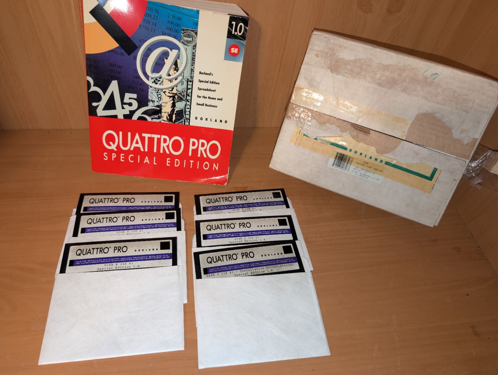 Title: Vintage Borland Quattro Pro Special Edition 1.0 Big Box DOS 5.25 Floppys