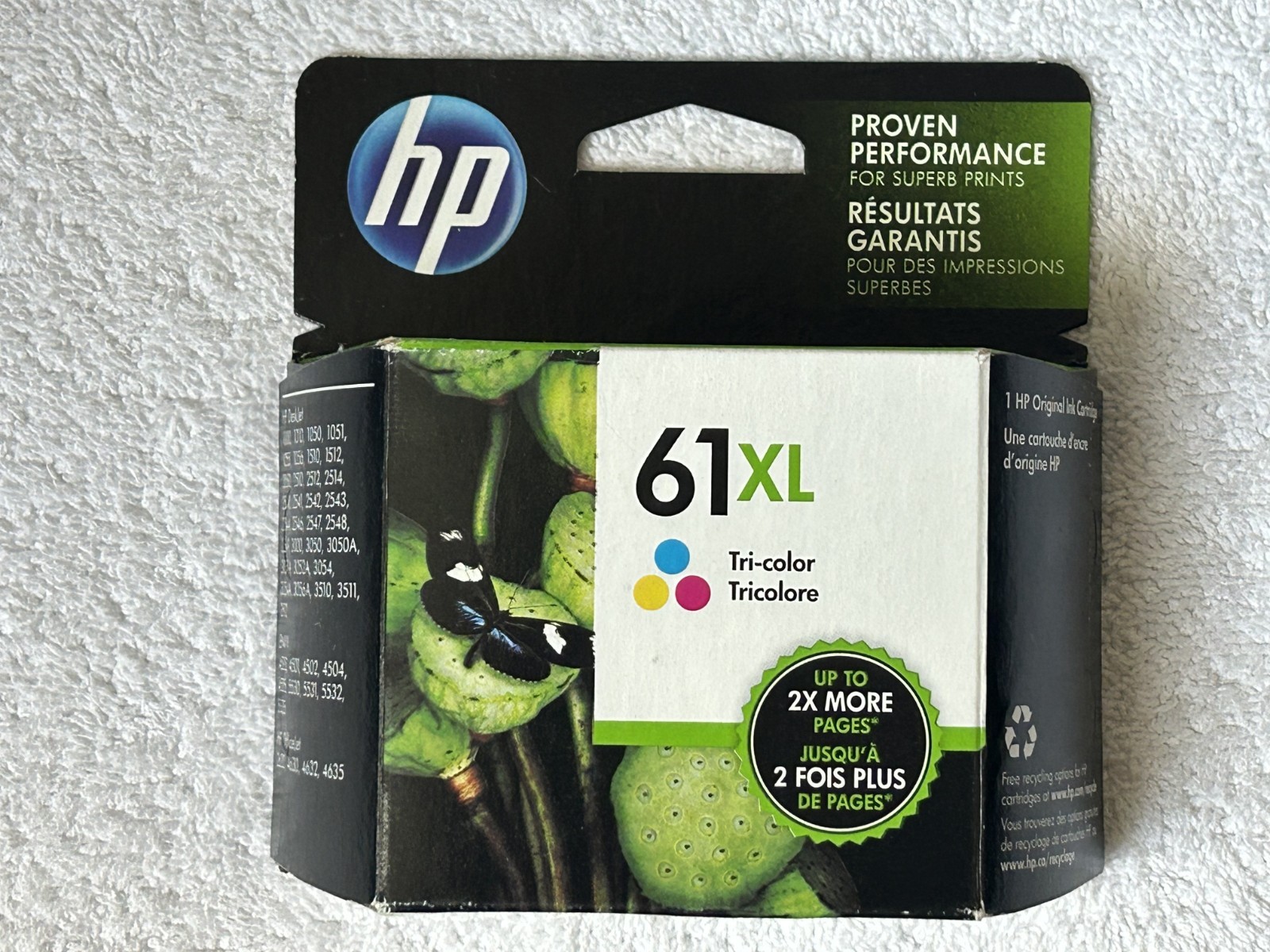 Genuine HP 61XL Tri-Color Ink Cartridge CH564WN 140 New Sealed Box EXPIRED 2020