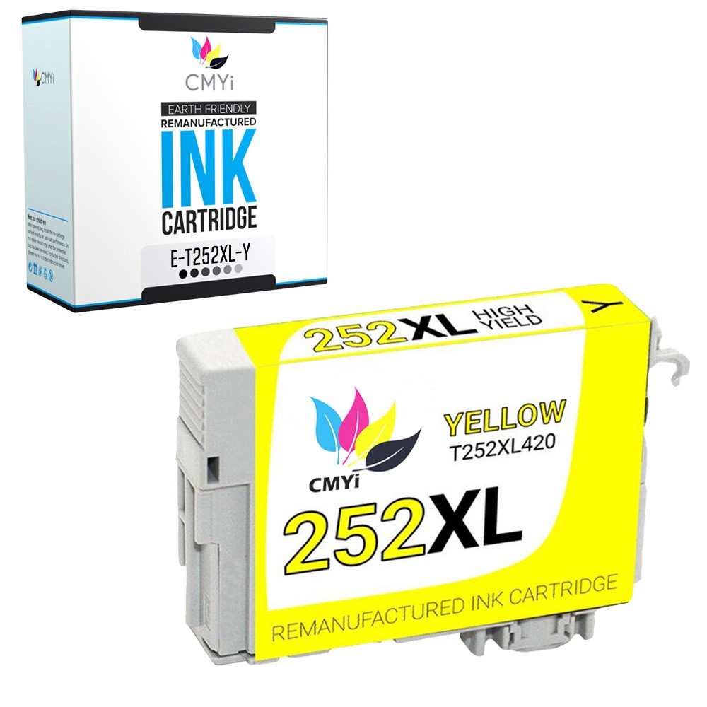 CMYi 1-Pack Replacement 252XL Yellow Ink Cartridge for Epson Workforce WF-3640