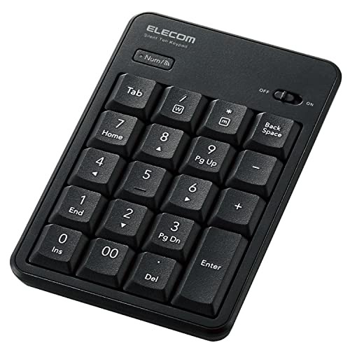 ELECOM Numeric Keypad Bluetooth Quiet Design Antibacterial Compatible with