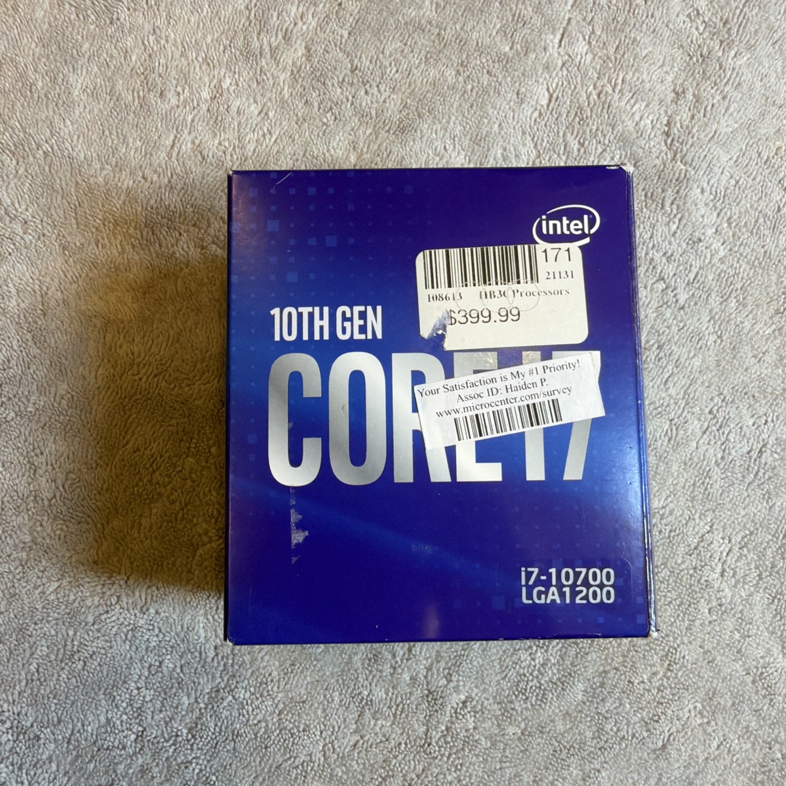 Fan only Intel Stock Cooler  Core i7 LGA 1200/10700 CPU Fan and Heatsink 