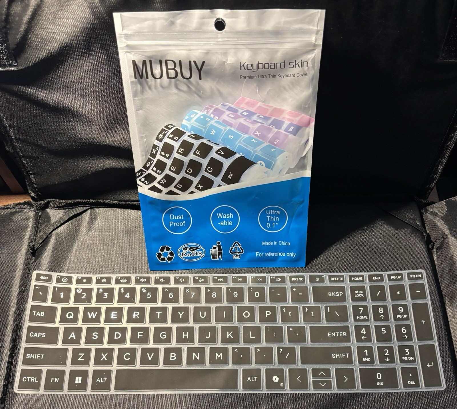 MUBUY-GOL Black Ultra-Thin Washable Keyboard Cover, Black