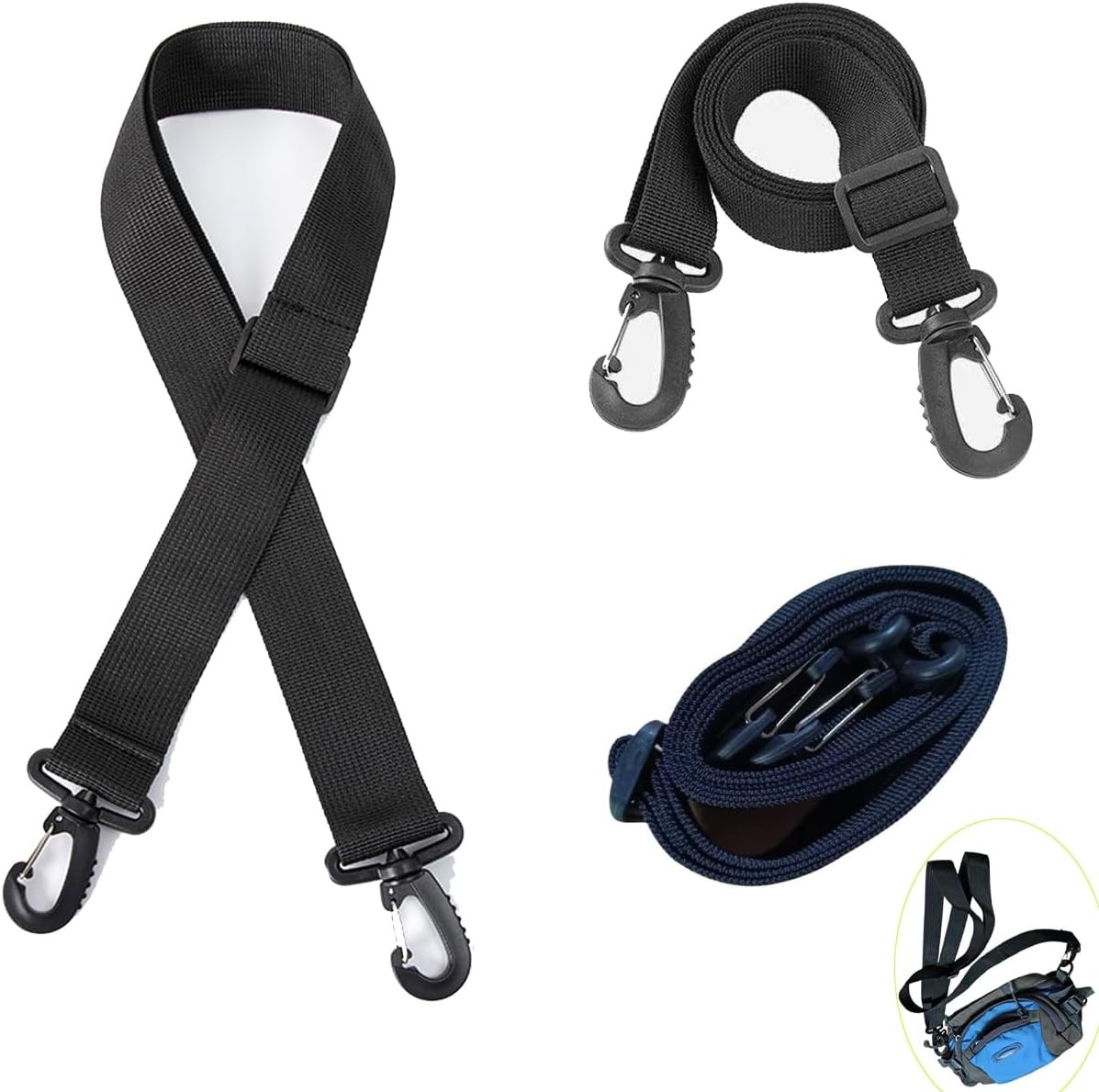 3 Pack Messenger Bag Shoulder Strap Replacement 1 Inch Width Adjustable Laptop