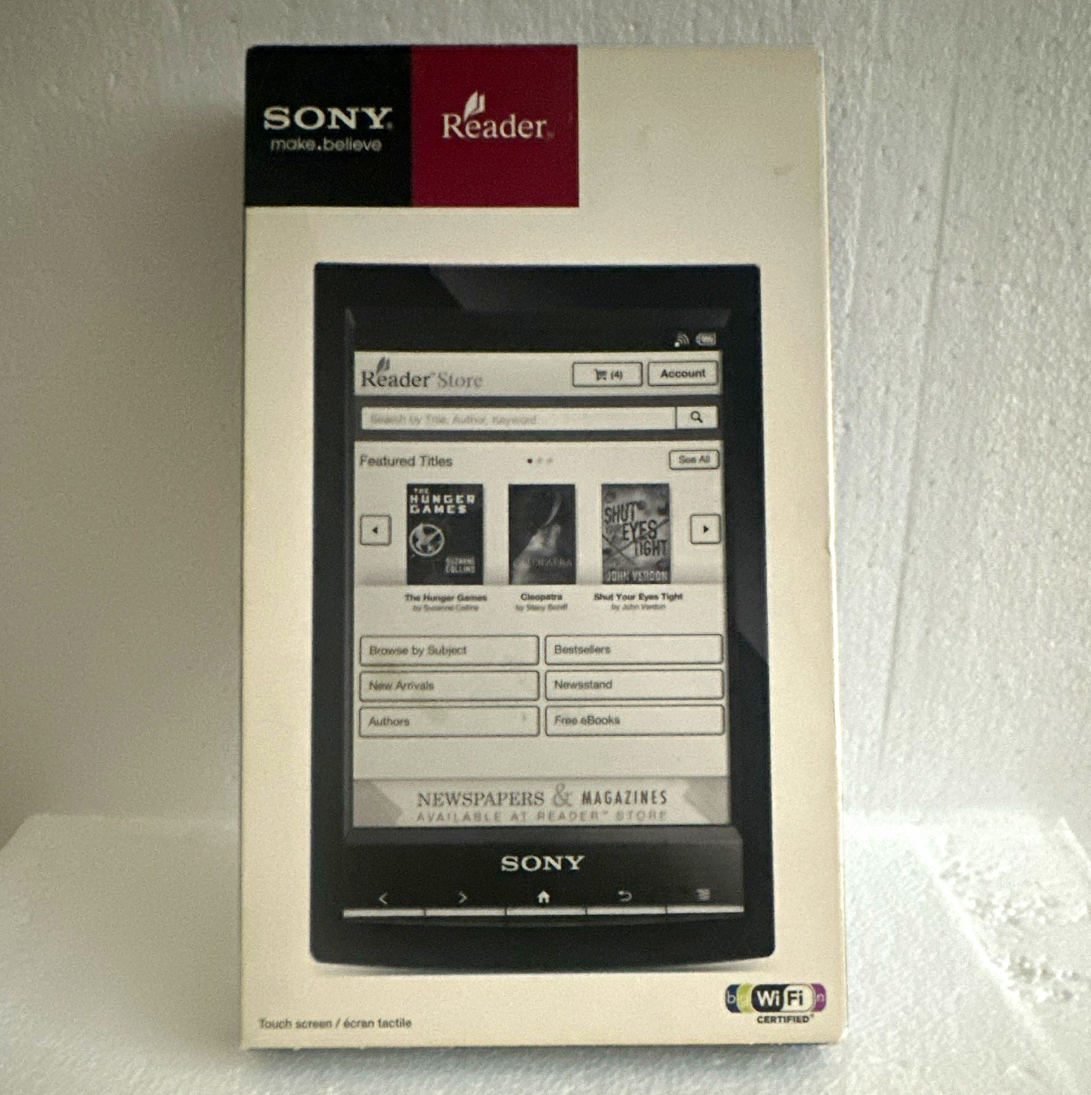 Sony Sony Reader PRS-T1 6in Touchscreen eBook Reader, Wi-Fi, 2GB, Black
