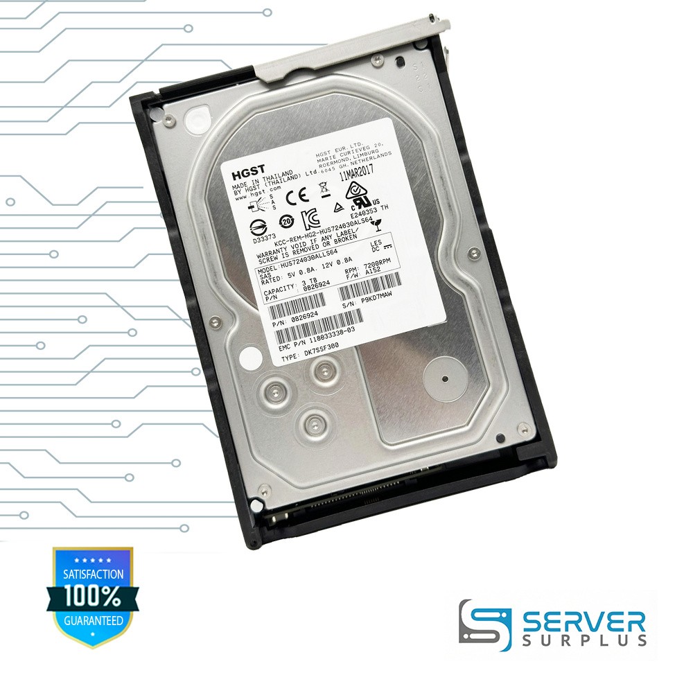 EMC HUS724030ALS640 3TB SAS 3.5-Inch Enterprise HDD | 118033808-03 | 0B26924