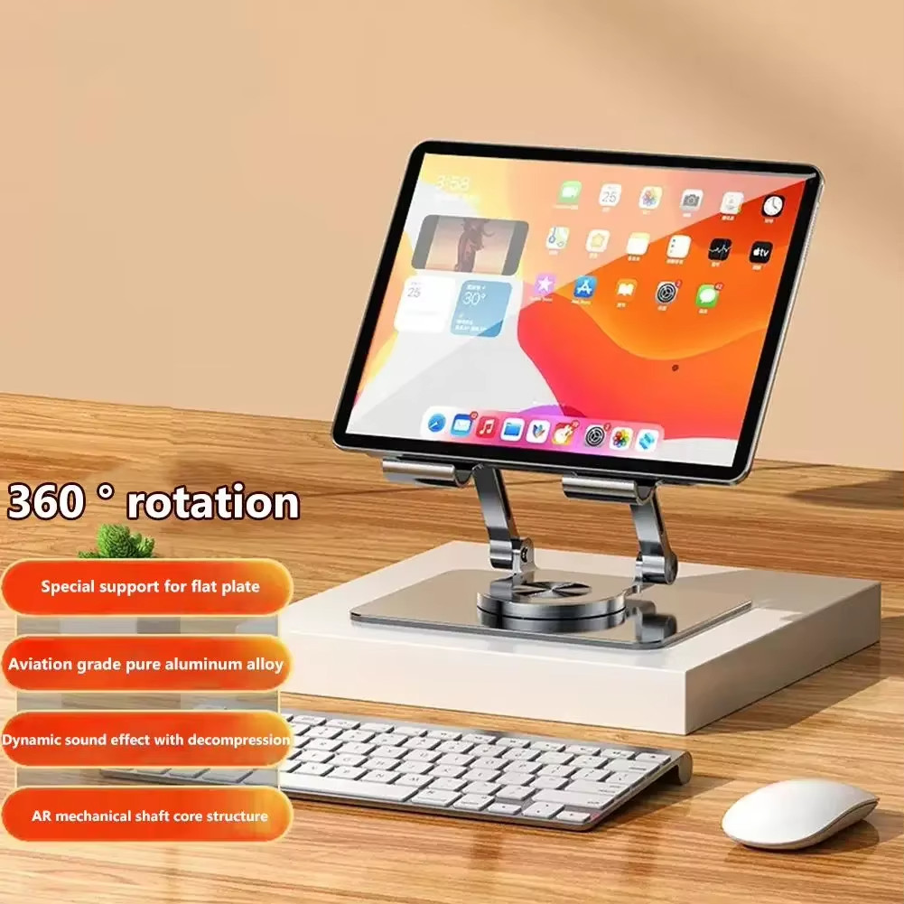 Adjustable Laptop Stand Foldable Aluminum Ergonomic Riser 360° Rotating Base