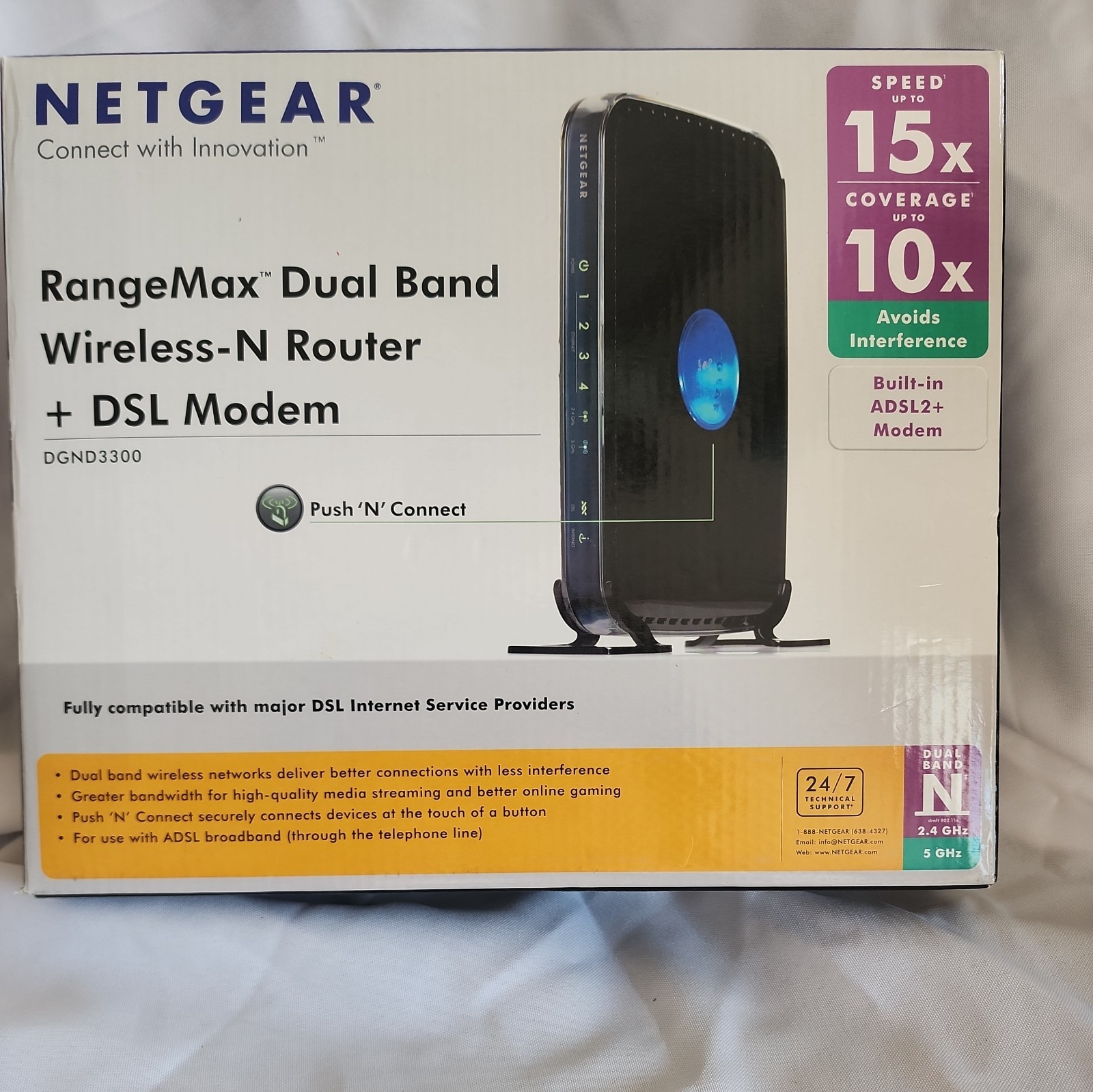 NETGEAR DGND3300 RangeMax Dual Band Wireless -N Router NEW in Box Never Opened