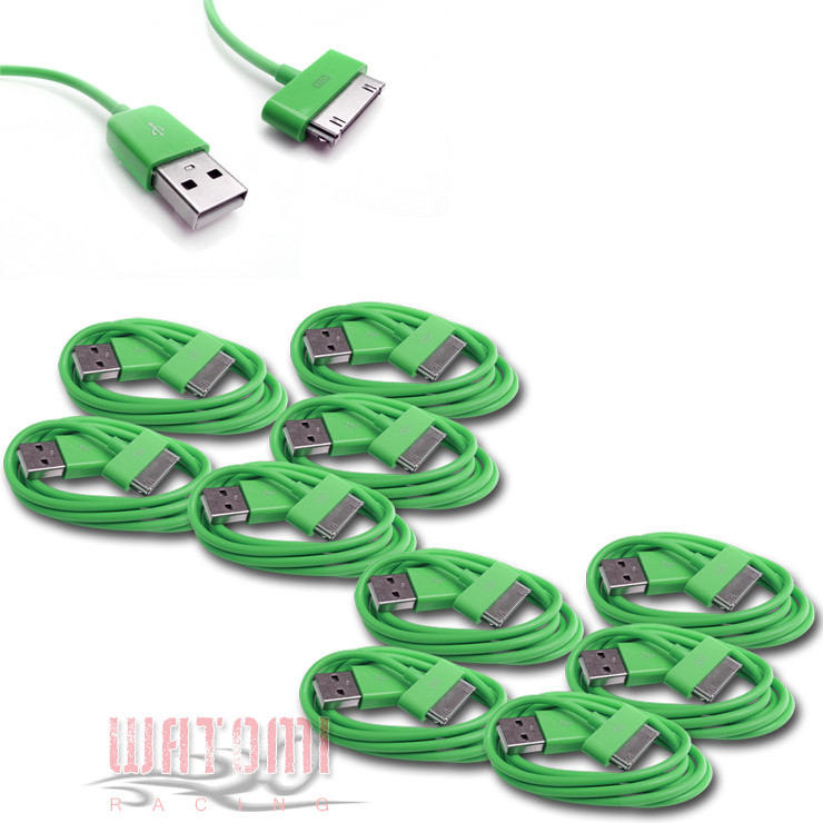 10X 10FT USB 30PIN GREEN CABLE DATA CHARGER FOR GALAXY TAB 7.0 PLUS 8.9 10.1