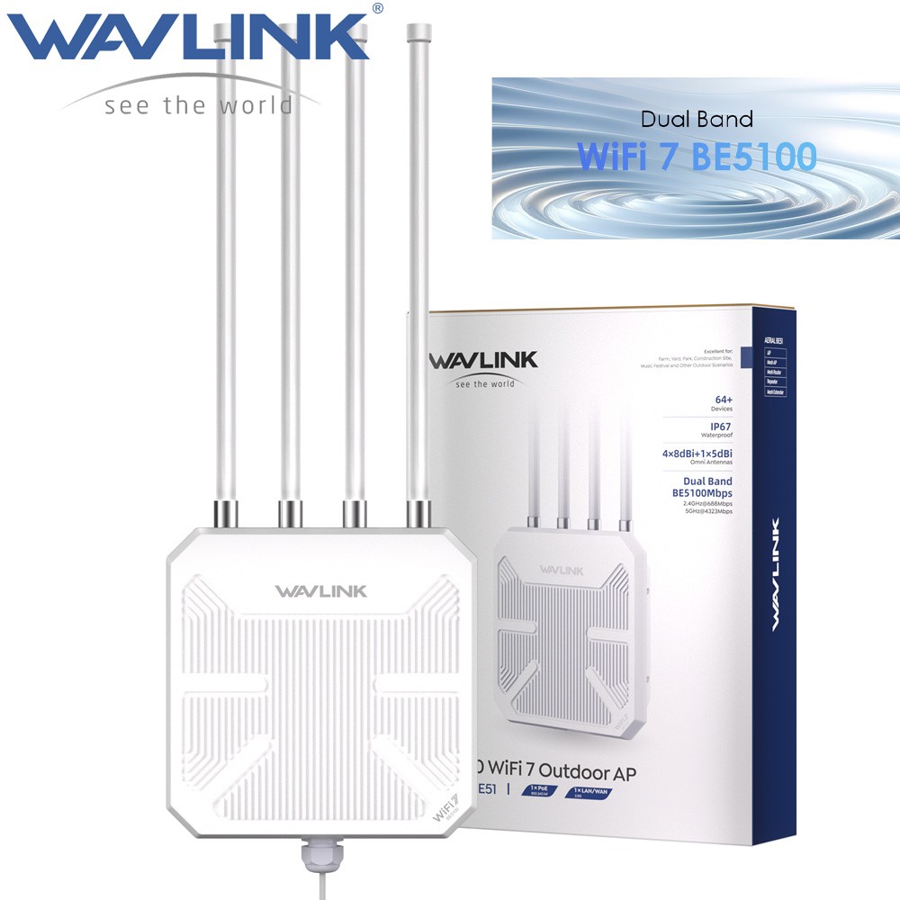 WAVLINK WiFi7 BE5100 WiFi6 AX3000 Outdoor WIFI Extender Wireless Outside Router