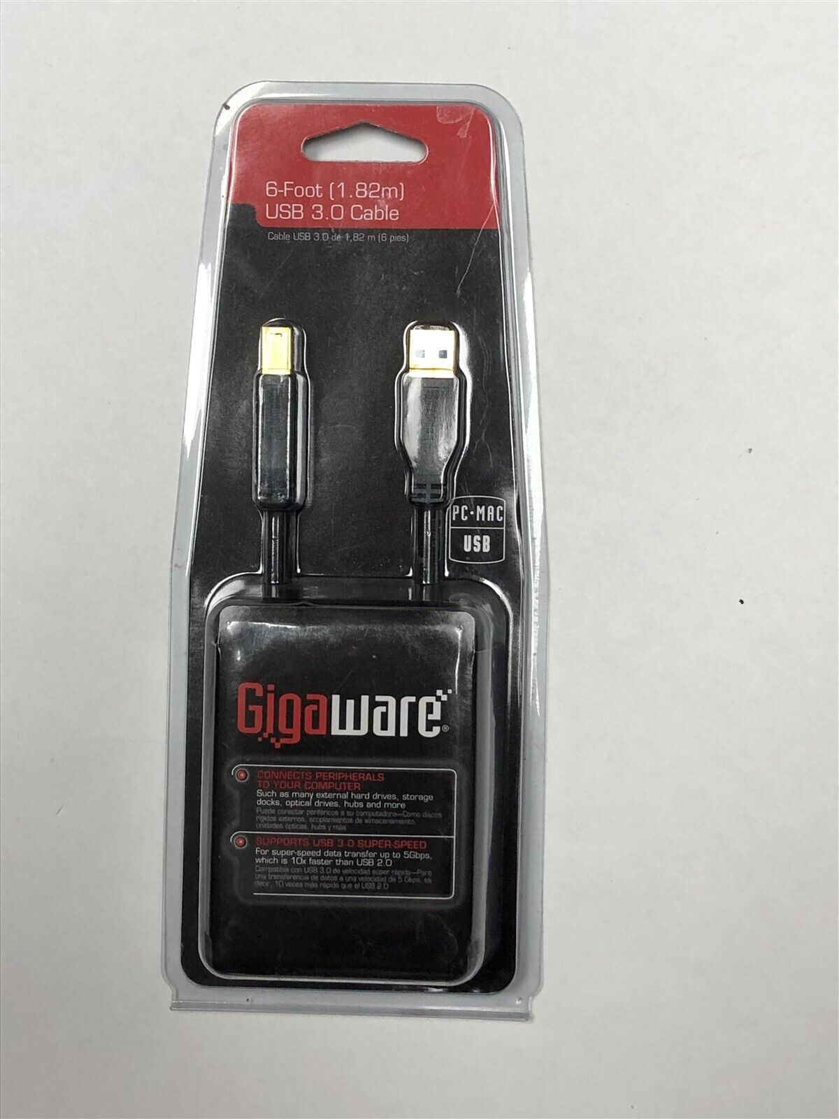  Gigaware 6 Foot Usb 3.0 Cable USB-B to USB-A 
