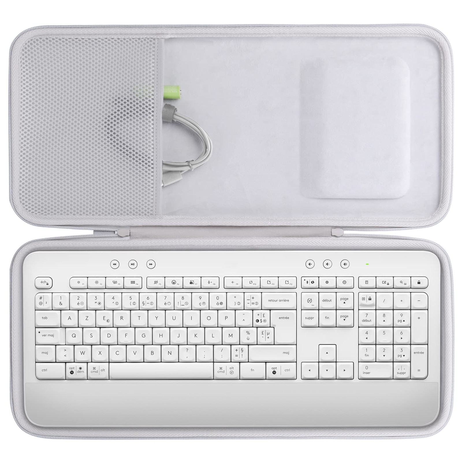 co2CREA Hard Case for Logitech Signature K650 Full-Size Keyboard, White | Por...