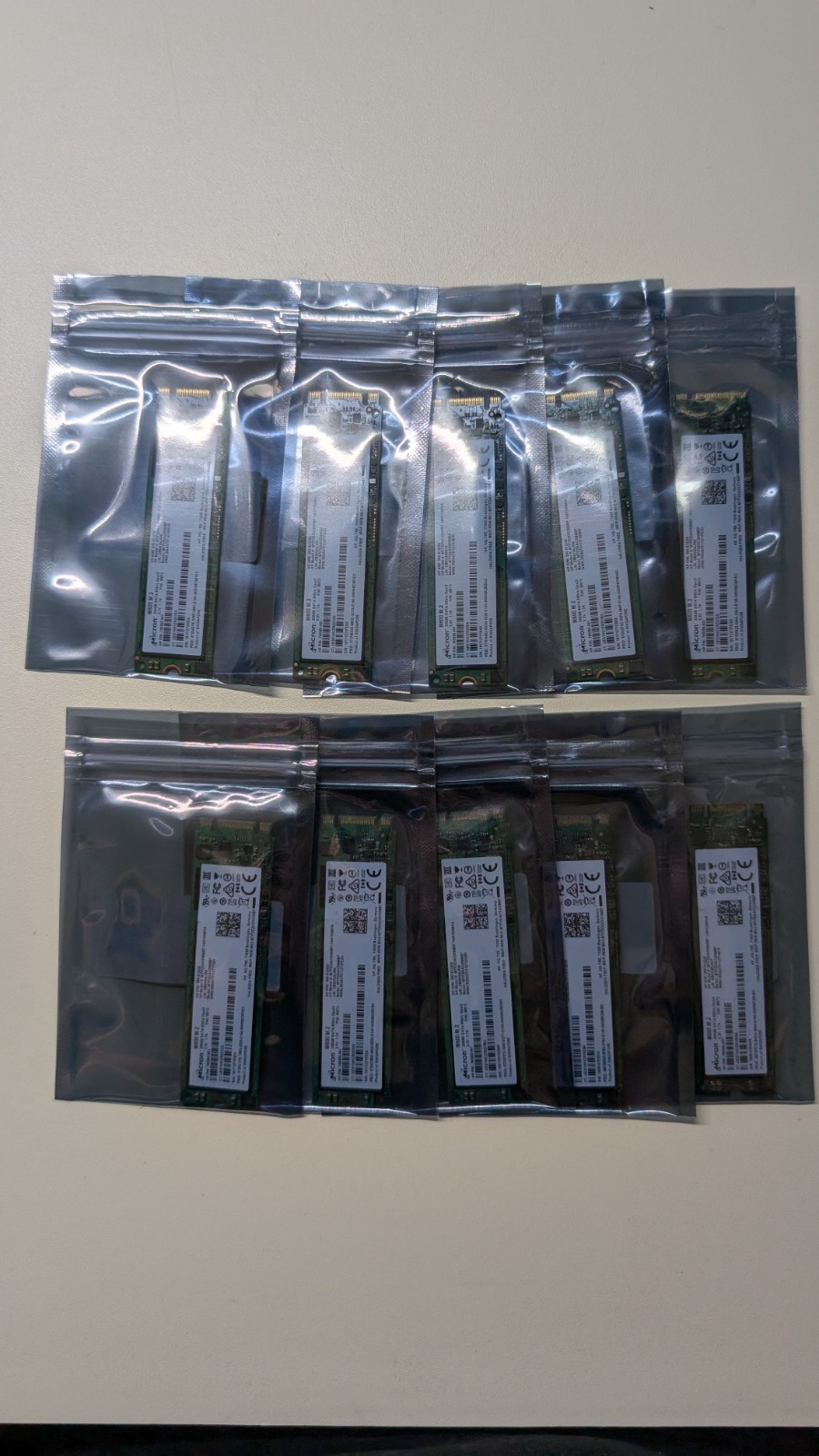 Lot of 10 Micron M600 M.2 256GB SATA III 6Gb/s M.2 2280 SSD MTFDDAV256MBF