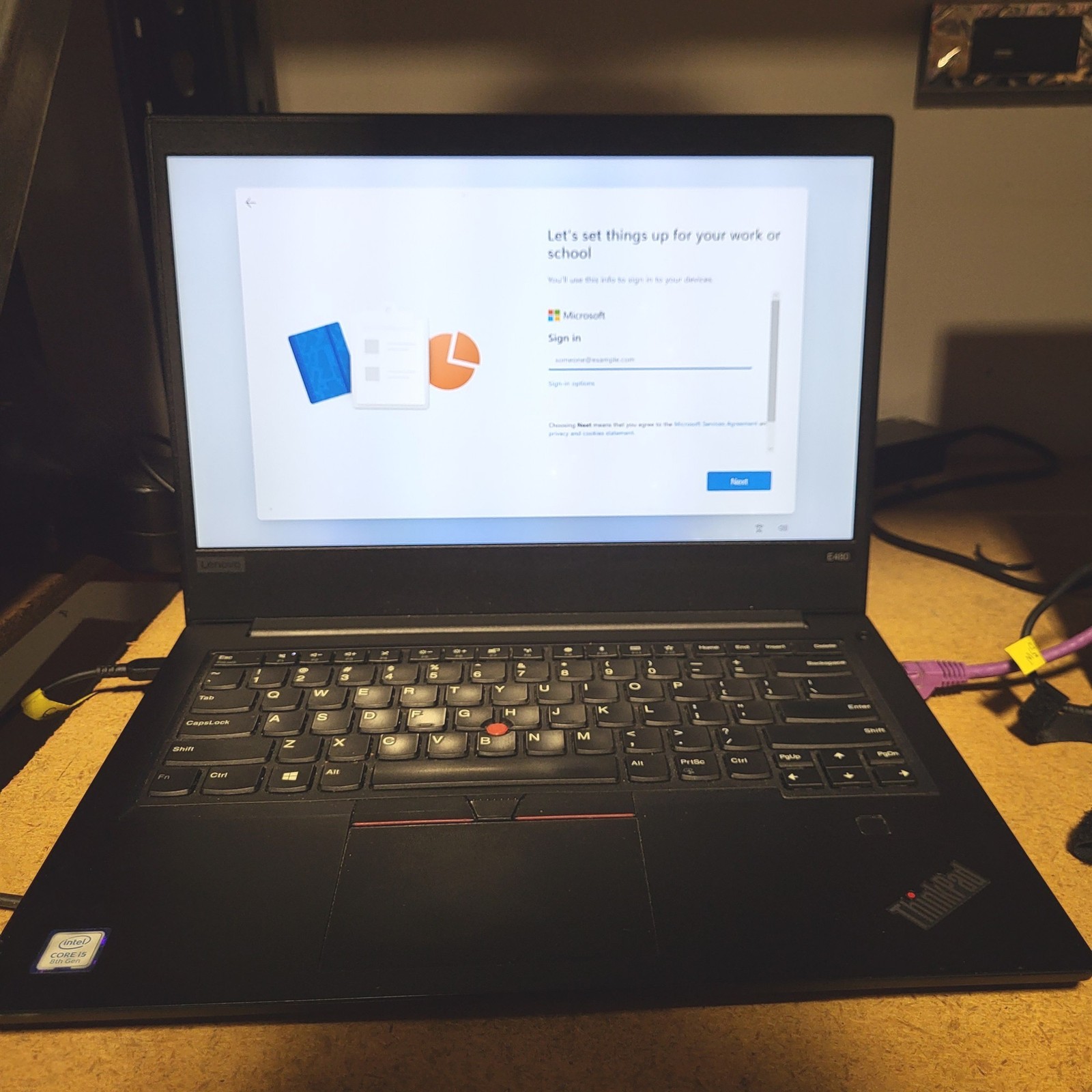 Light Spots Lenovo ThinkPad E480 Laptop Intel i5-8250U 1.6GHz 8GB 256GB SSD w/OS