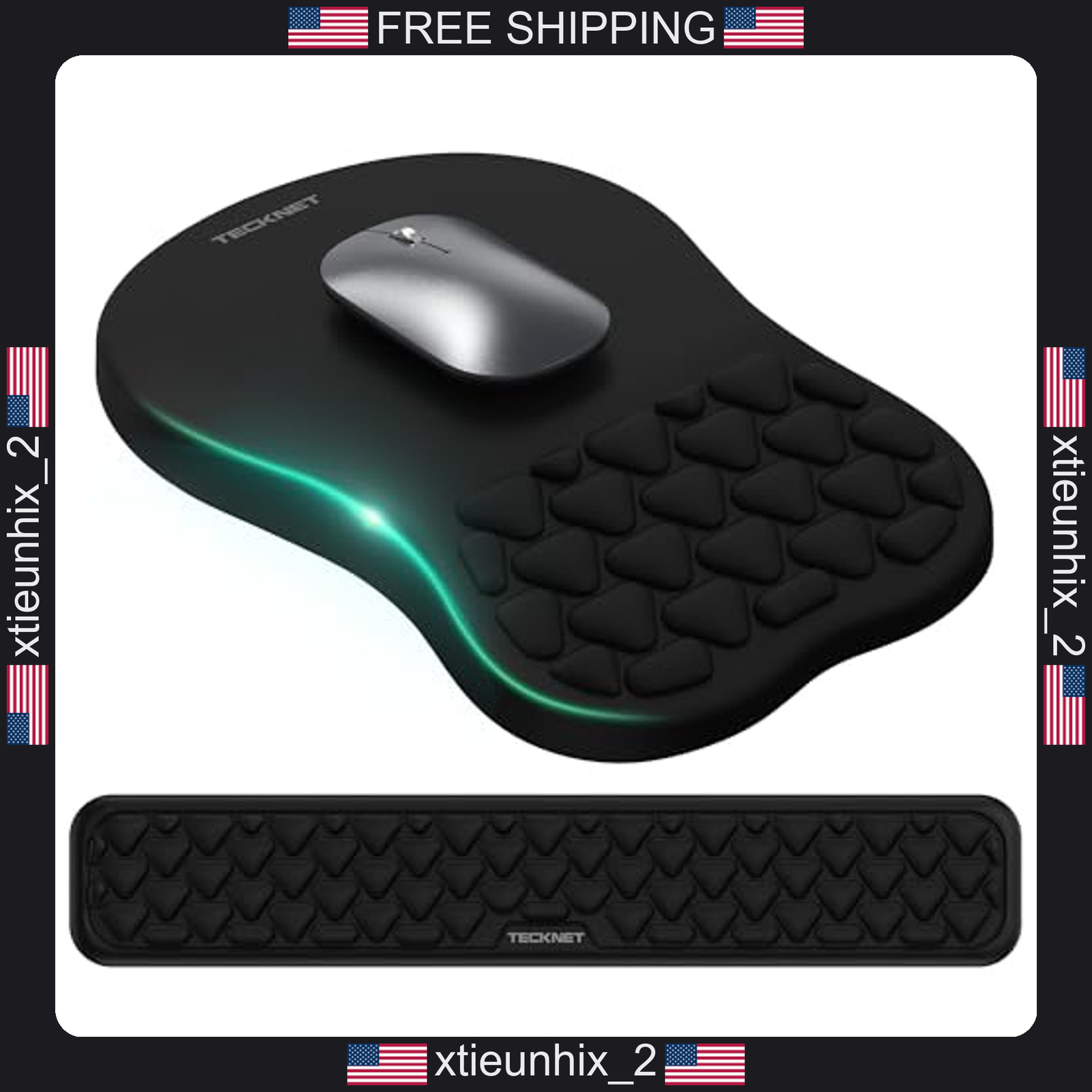 Ergonomic Mouse Pad and Keyboard Wrist Rest Set with Memory Foam Support
