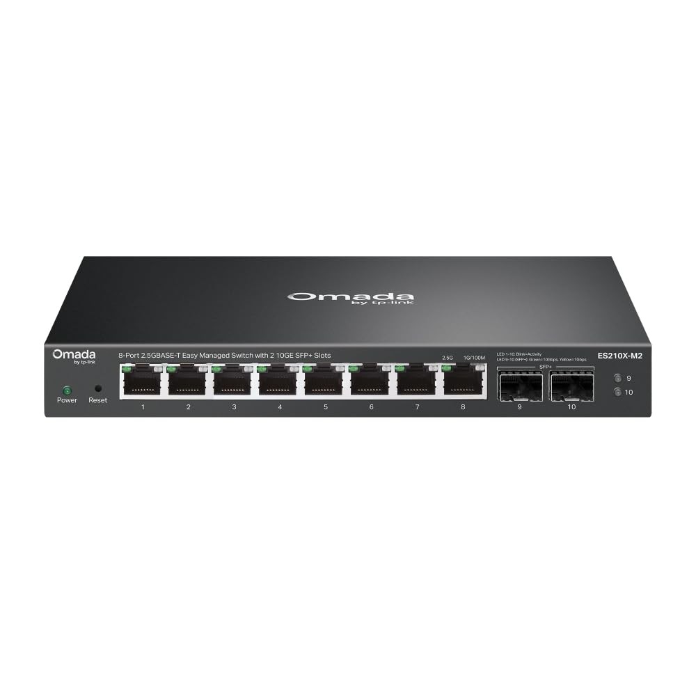 TP-Link Omada 8 Port 2.5G Switch, Easy Managed, 2*10G SFP+, VLAN, Auto Loop