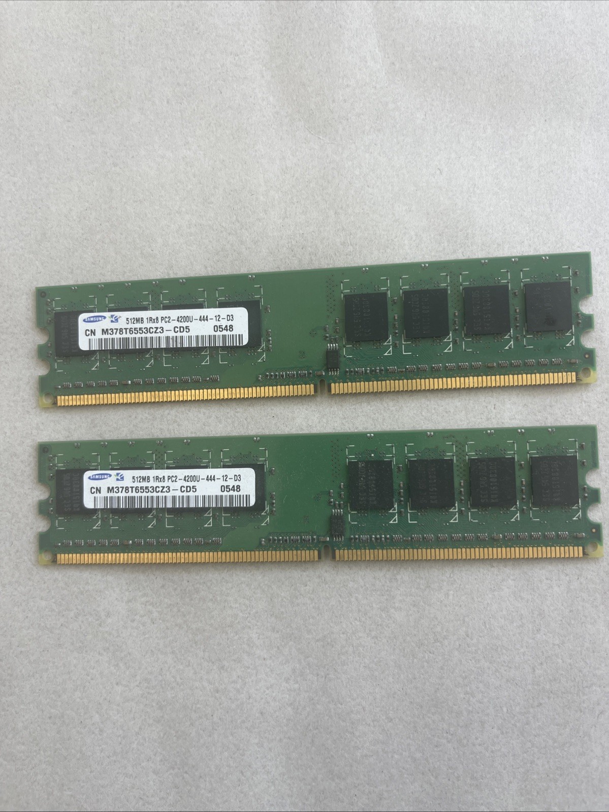 Samsung 512MB 1Rx8 DDR2 RAM PC2-4200U-444-12-D3 M378T6553CZ3-CD5 0538 C02132026A