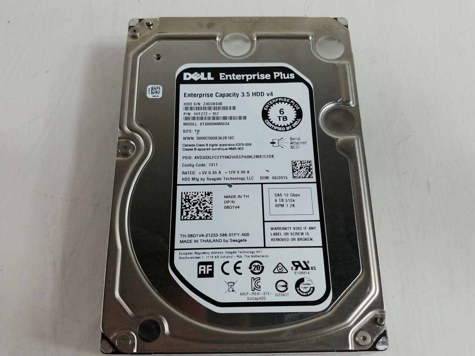 Seagate Dell Enterprise Plus ST6000NM0034 6 TB SAS 3 3.5 in Hard Drive