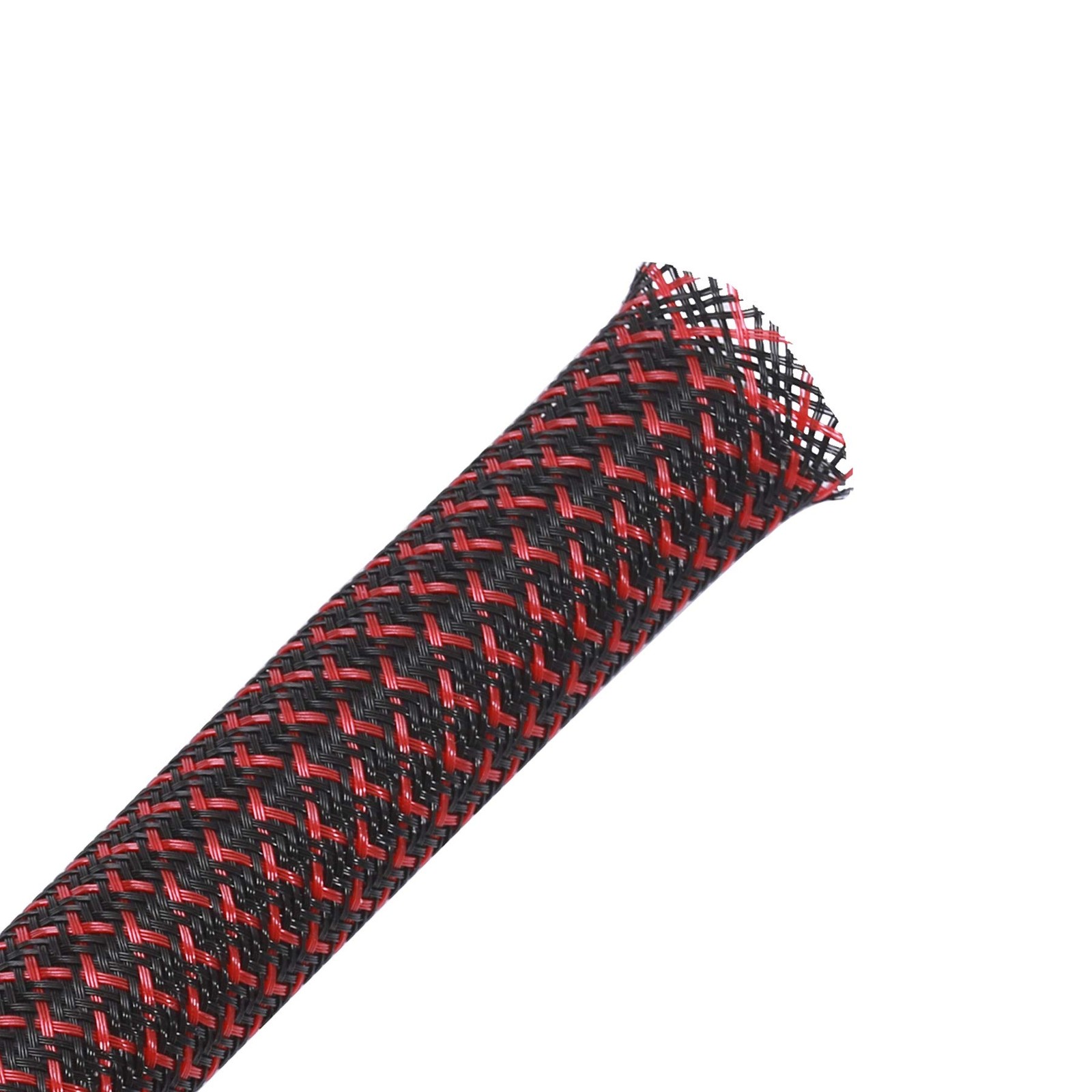 25ft - 1/4 inch PET Expandable Braided Sleeving – BlackRed – Alex Tech Braid