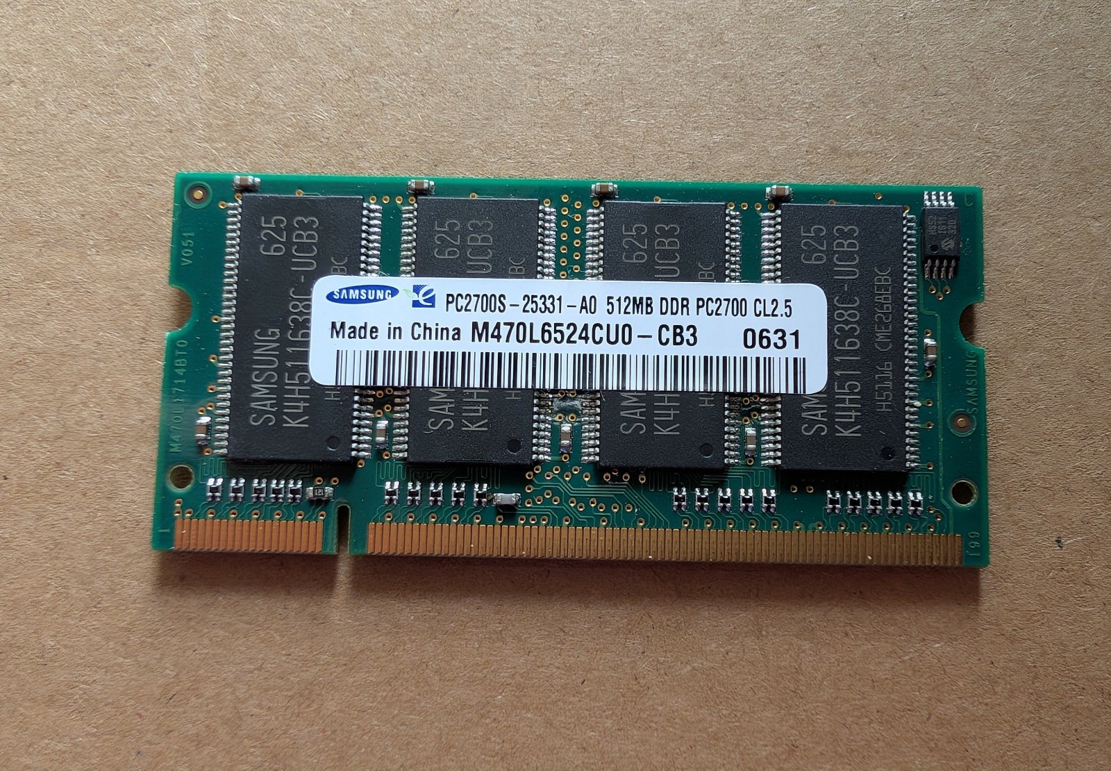 Samsung/Nanya 512MB SO-DIMM 333 MHz PC-2700 DDR Memory (PC2700S-25331)