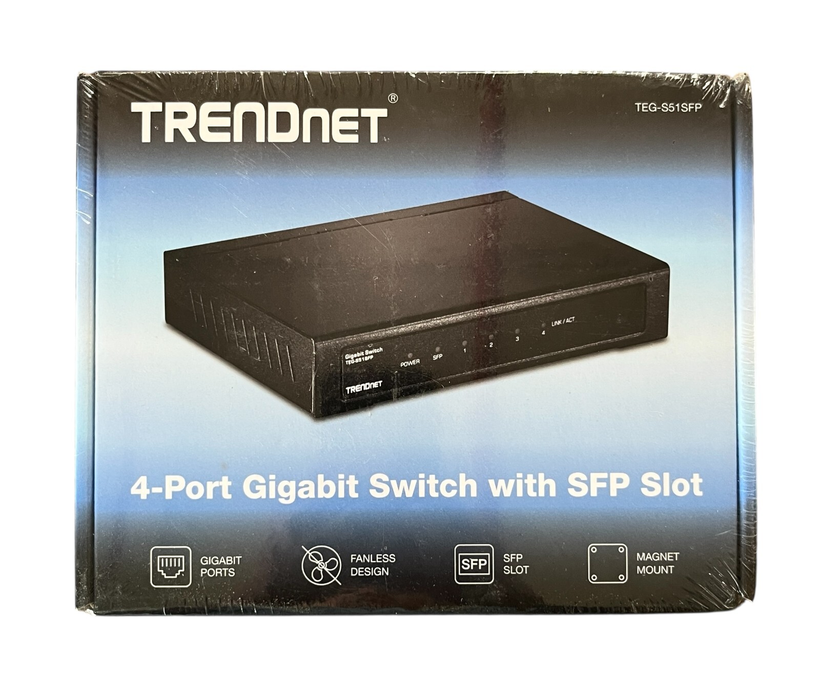 TRENDnet TEG-S51SFP 4-Port Gigabit Switch with SFP Slot NEW