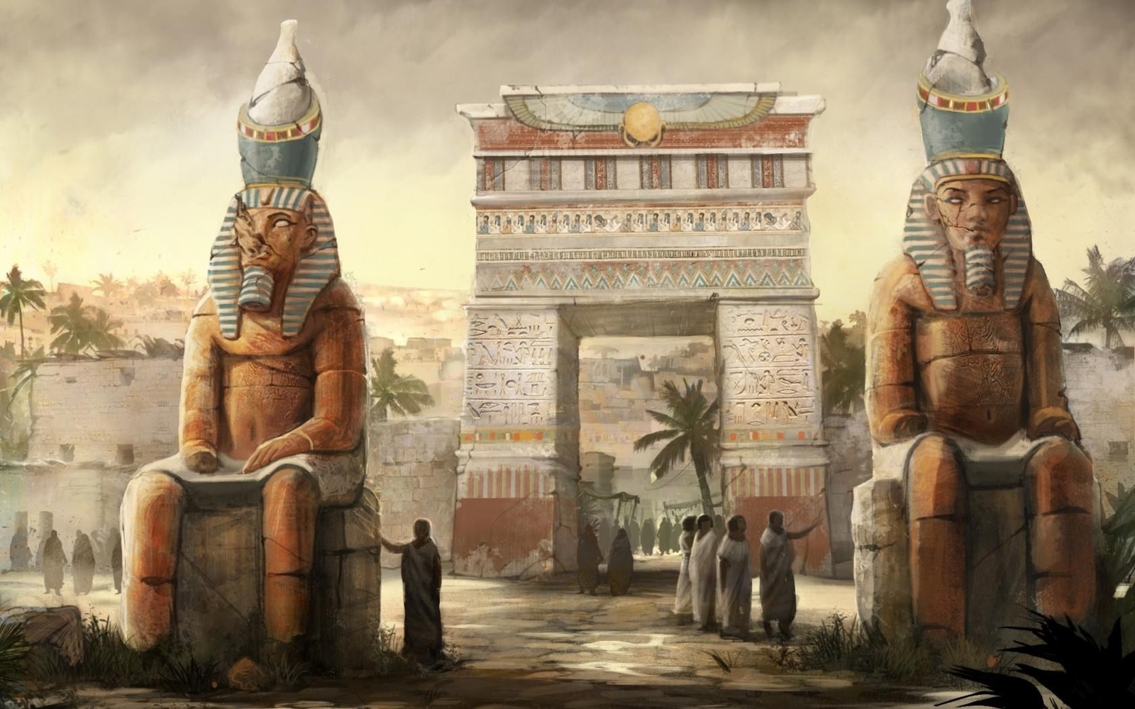 Landscape egypt statue architecture fantasy Custom Gaming Mat Desk