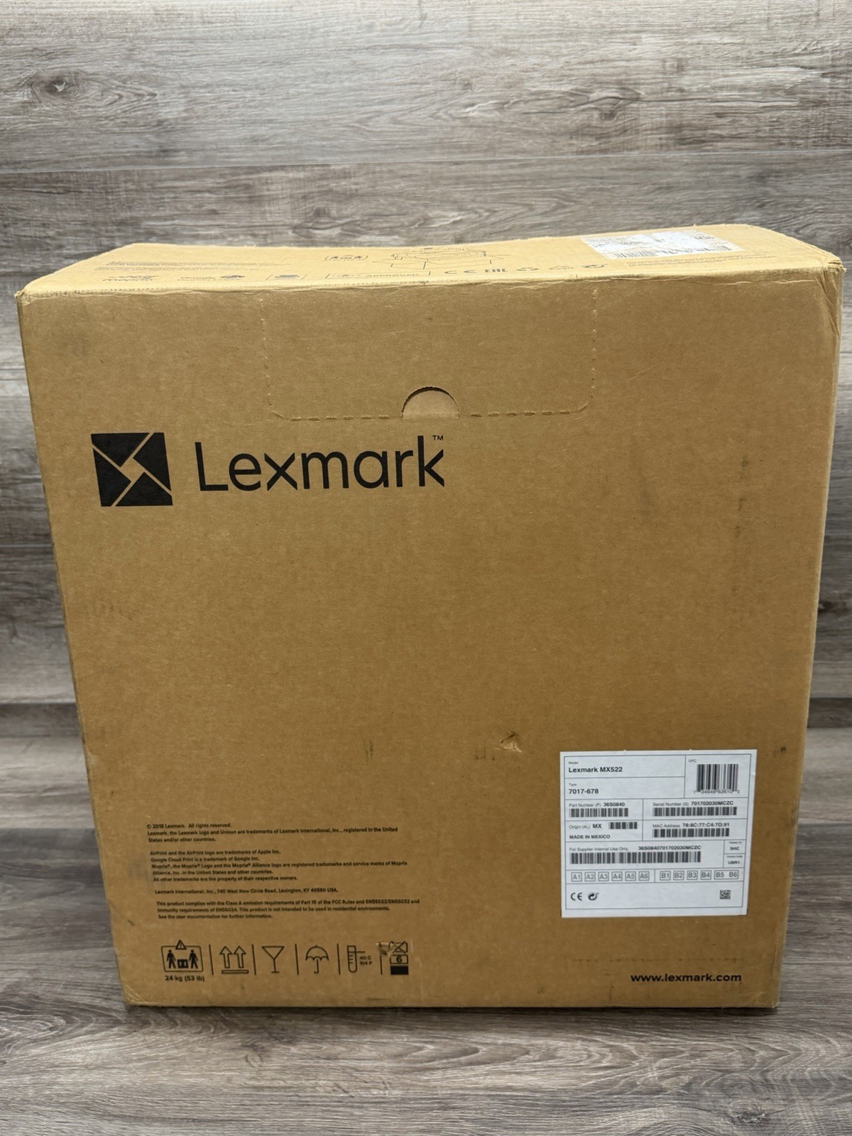 Lexmark MX522 Laser Printer, Multi Function 7017-678 36S0840 Monochrome
