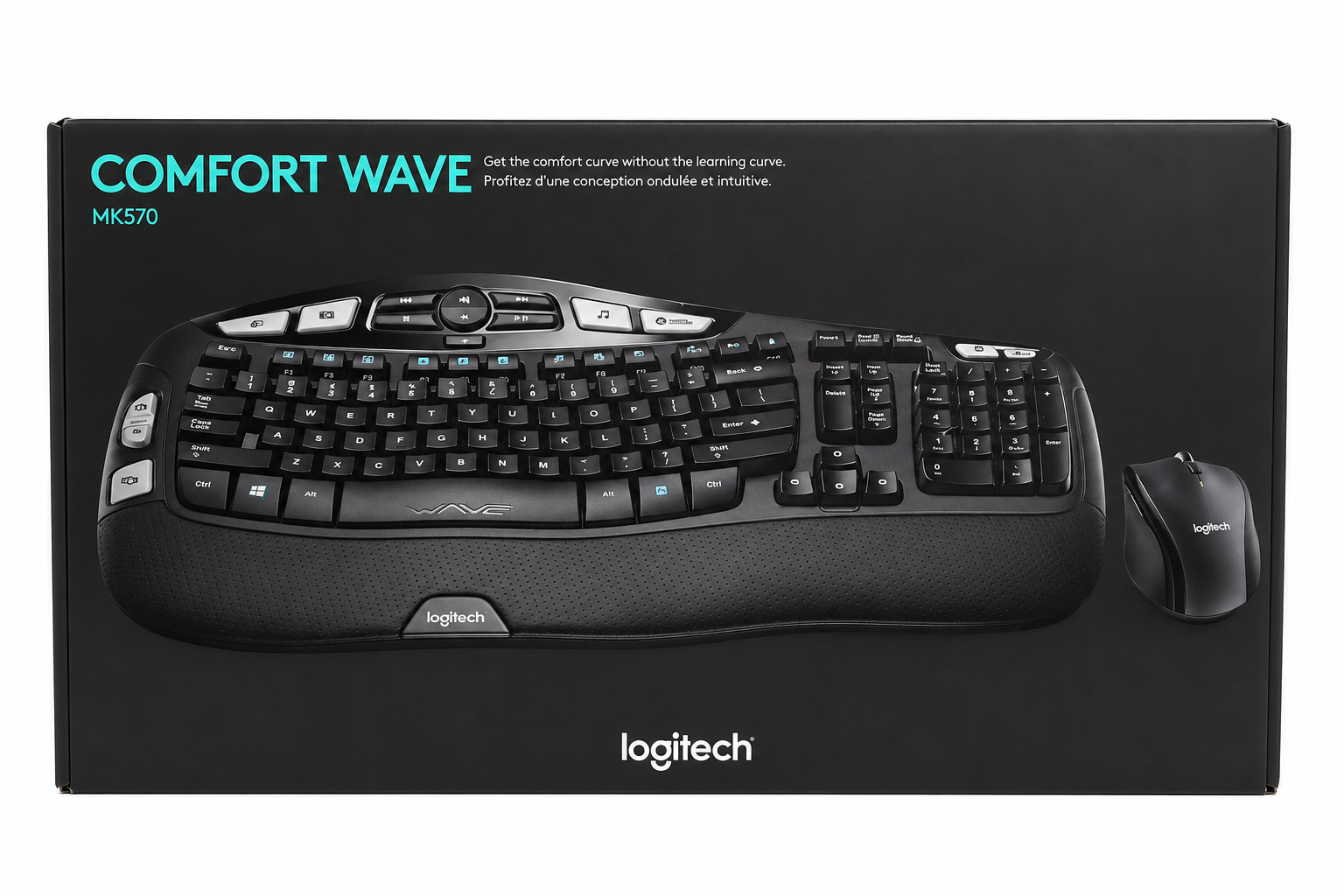 NEW Logitech MK570 Comfort Wave K350 Wireless Ergonomic Keyboard M705 Combo USB