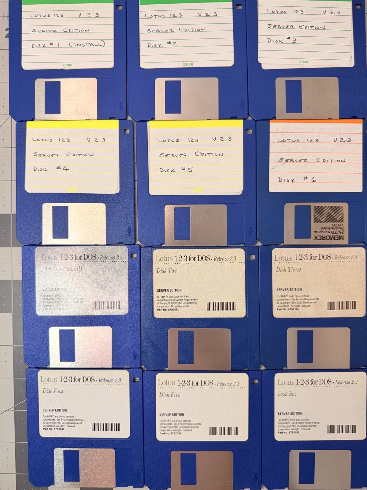 Vintage Lotus 1-2-3 for DOS Release 2.3 Server Edition - Complete Set Disks 1-6